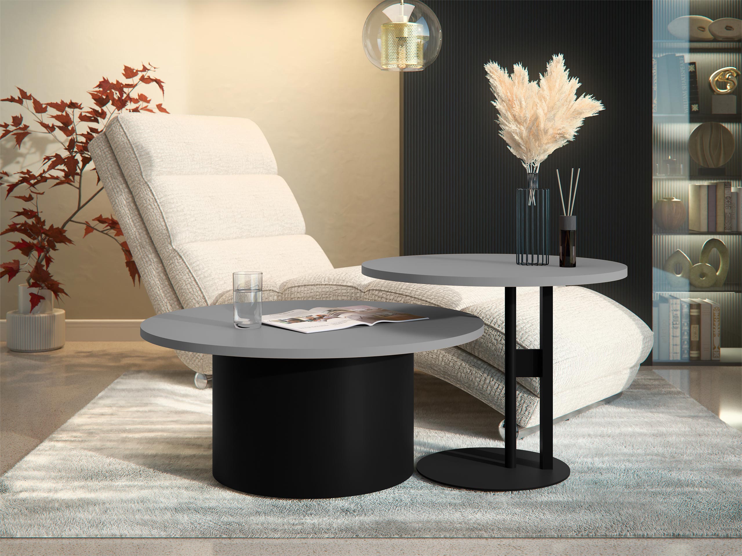 Salontafel set Oswego 159 (Grafiet)