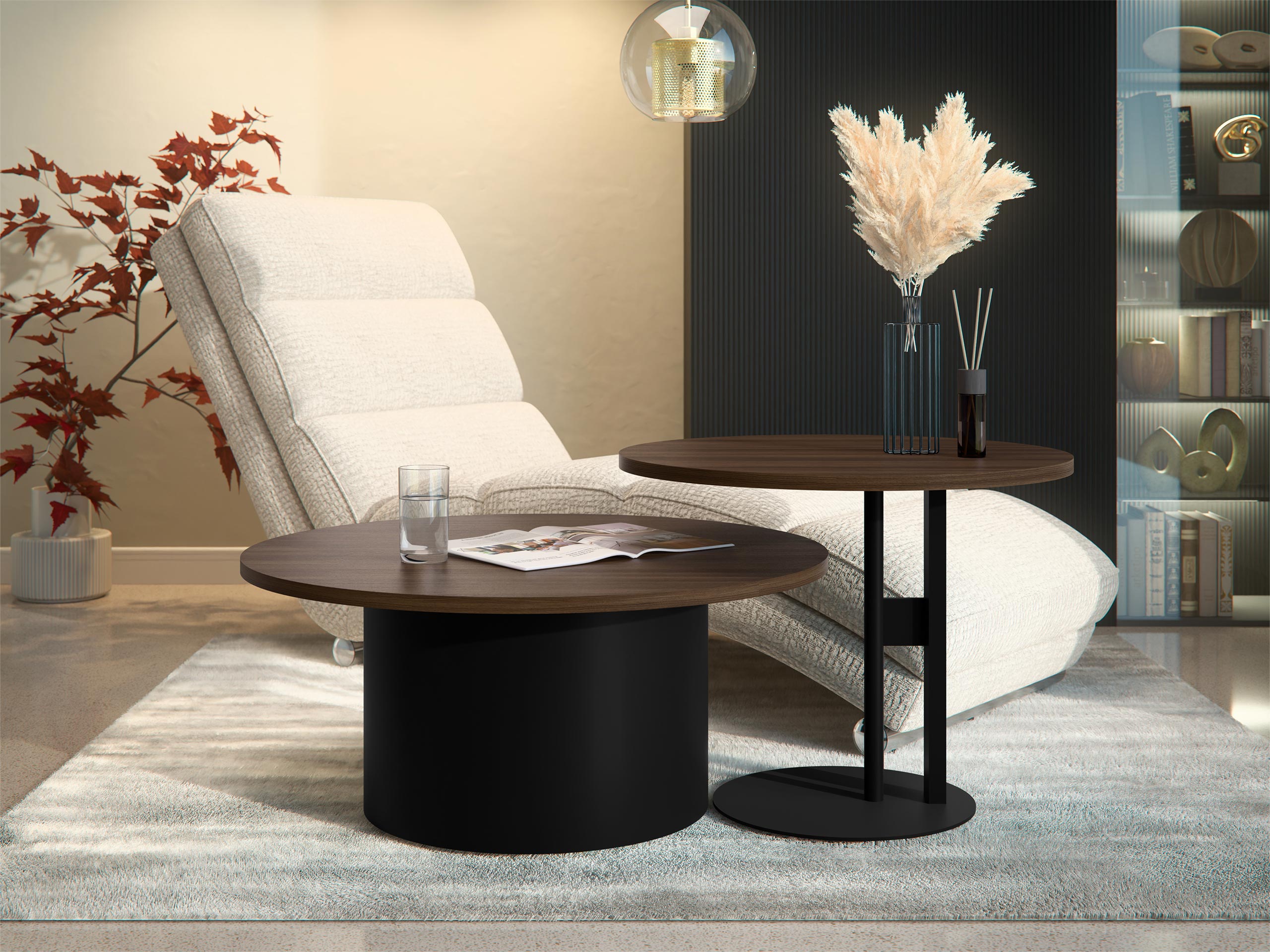 Salontafel set Oswego 159 (Notenhout)