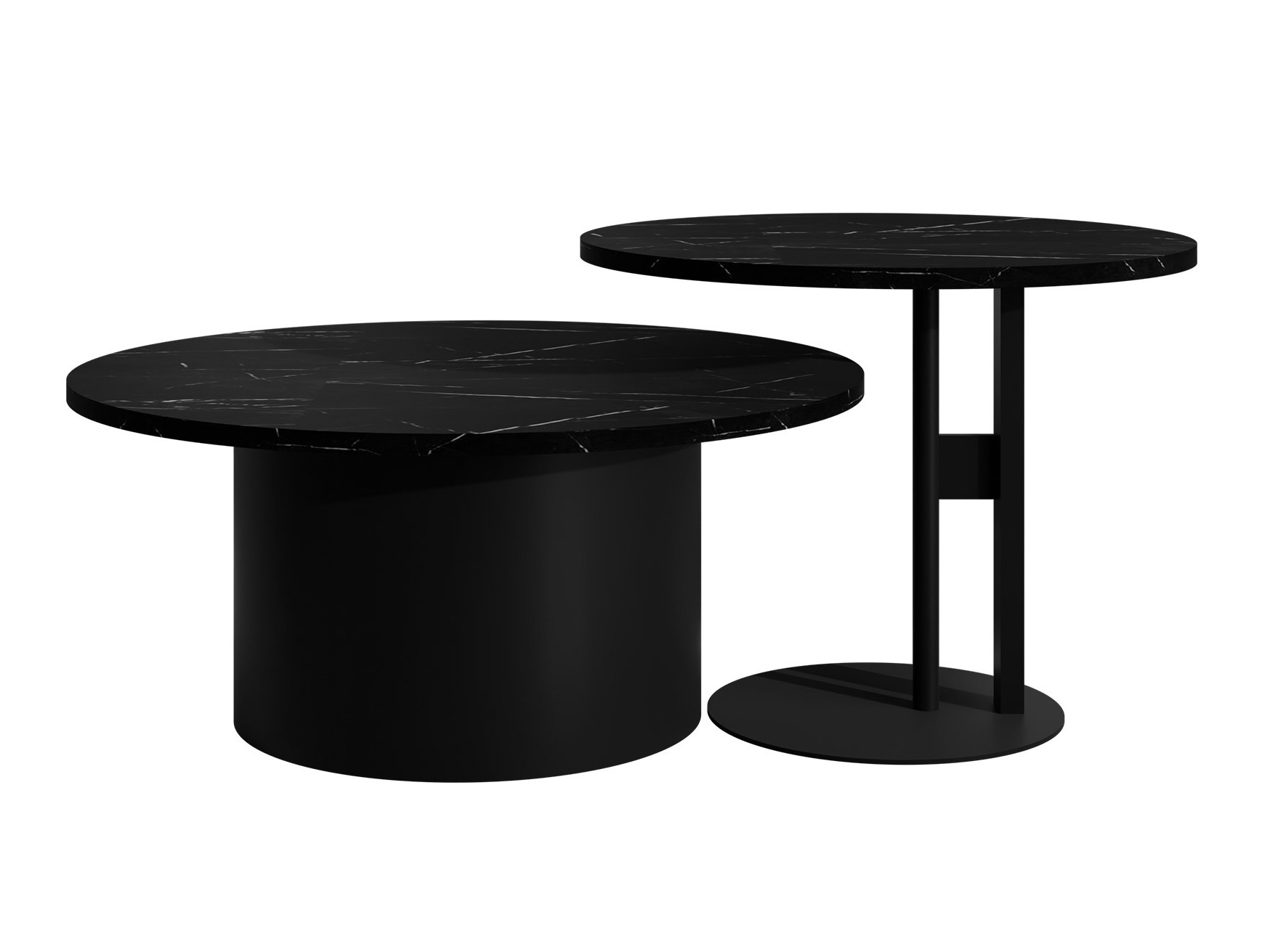 Salontafel set Oswego 159 (Zwart marmer)