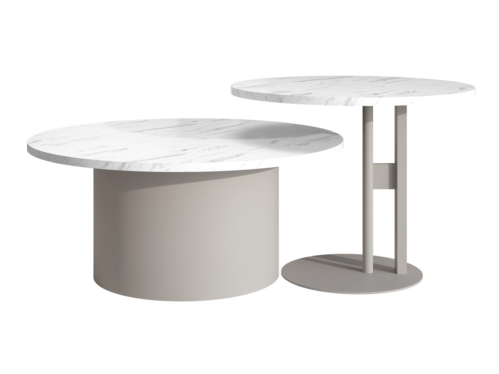 Salontafel set Oswego 160 (Wit marmer)