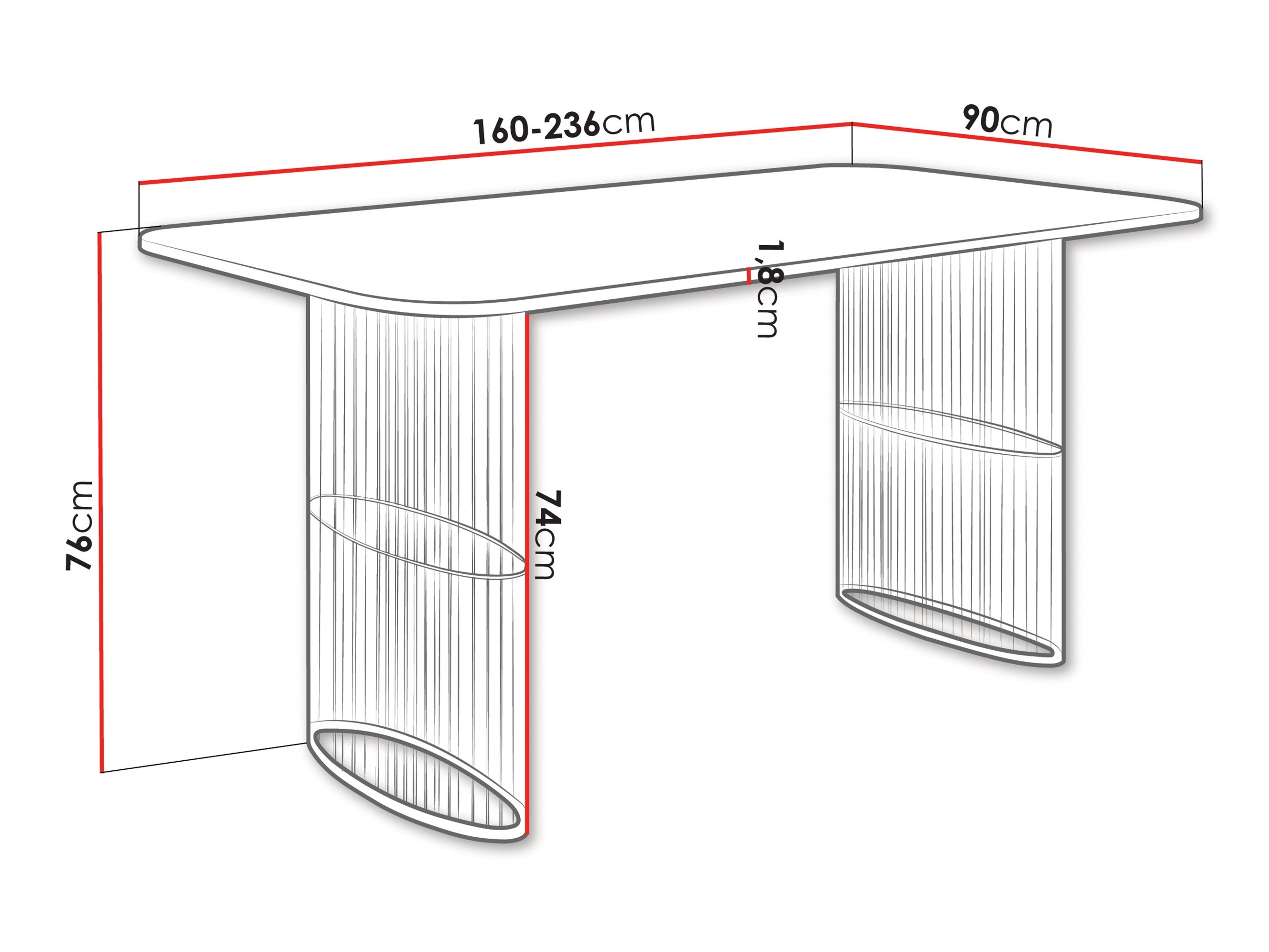 Tafel Oswego 163 (Wit)