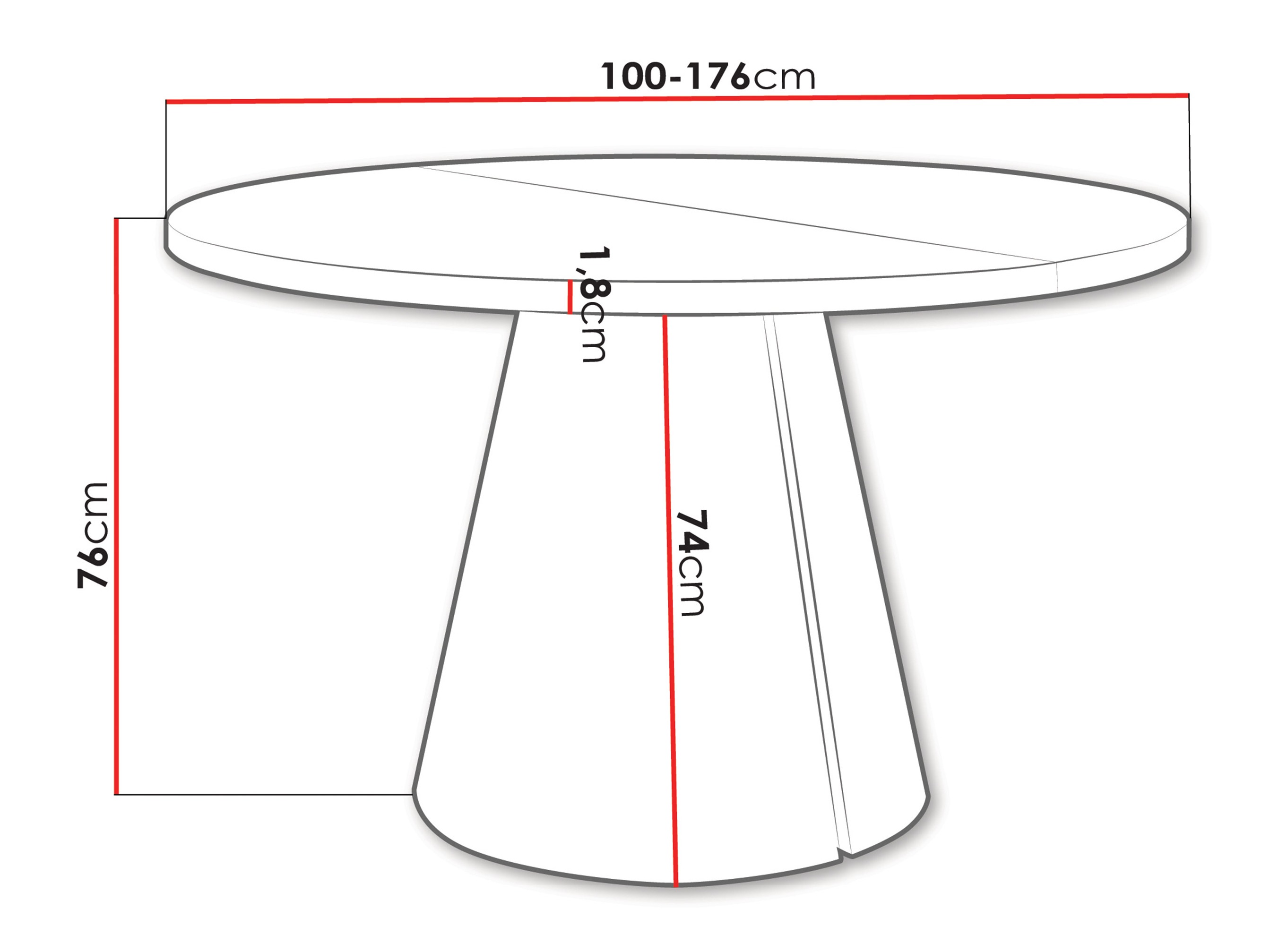 Tafel Oswego 165 (Notenhout)