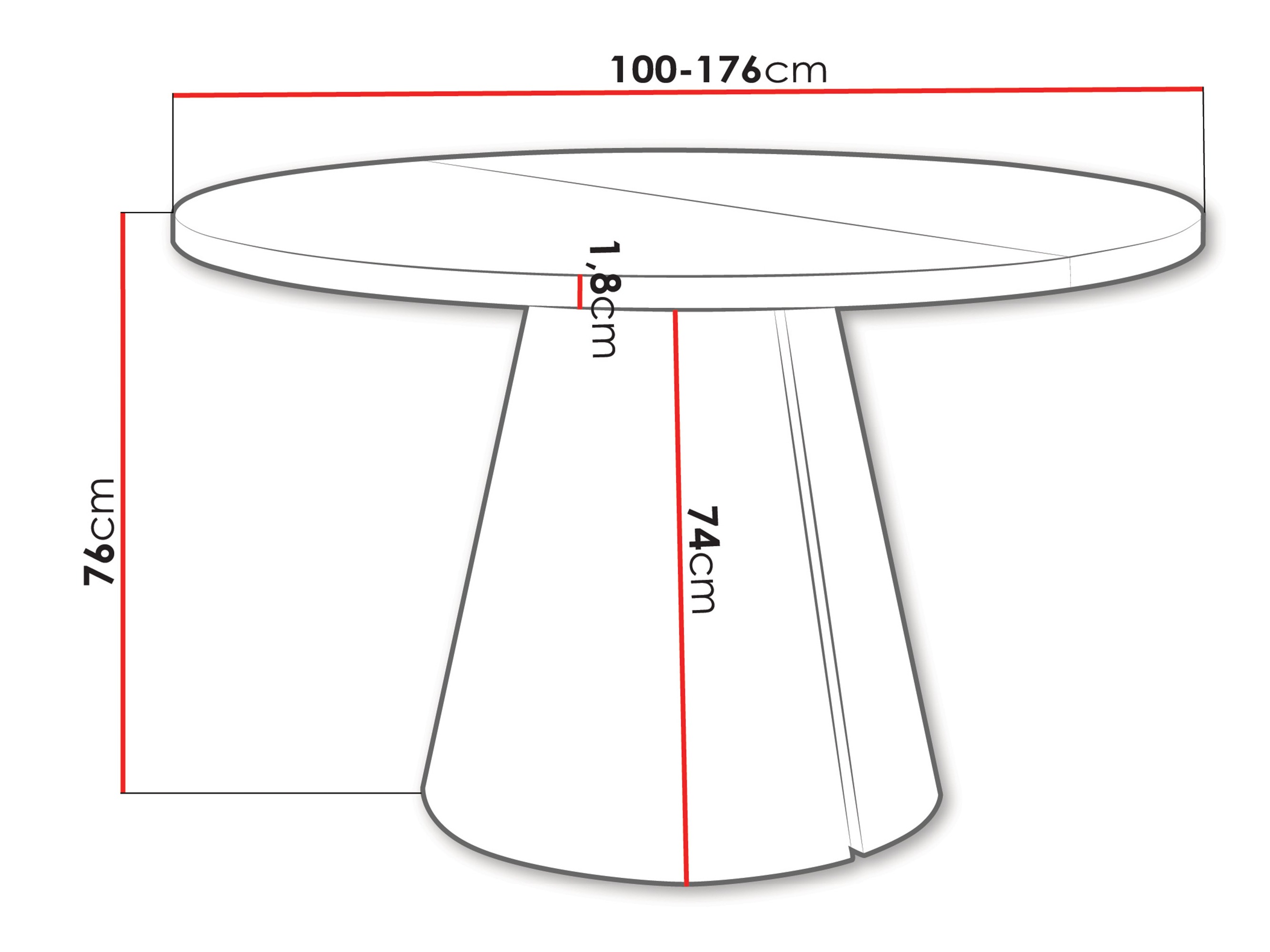 Tafel Oswego 165 (Wit marmer)