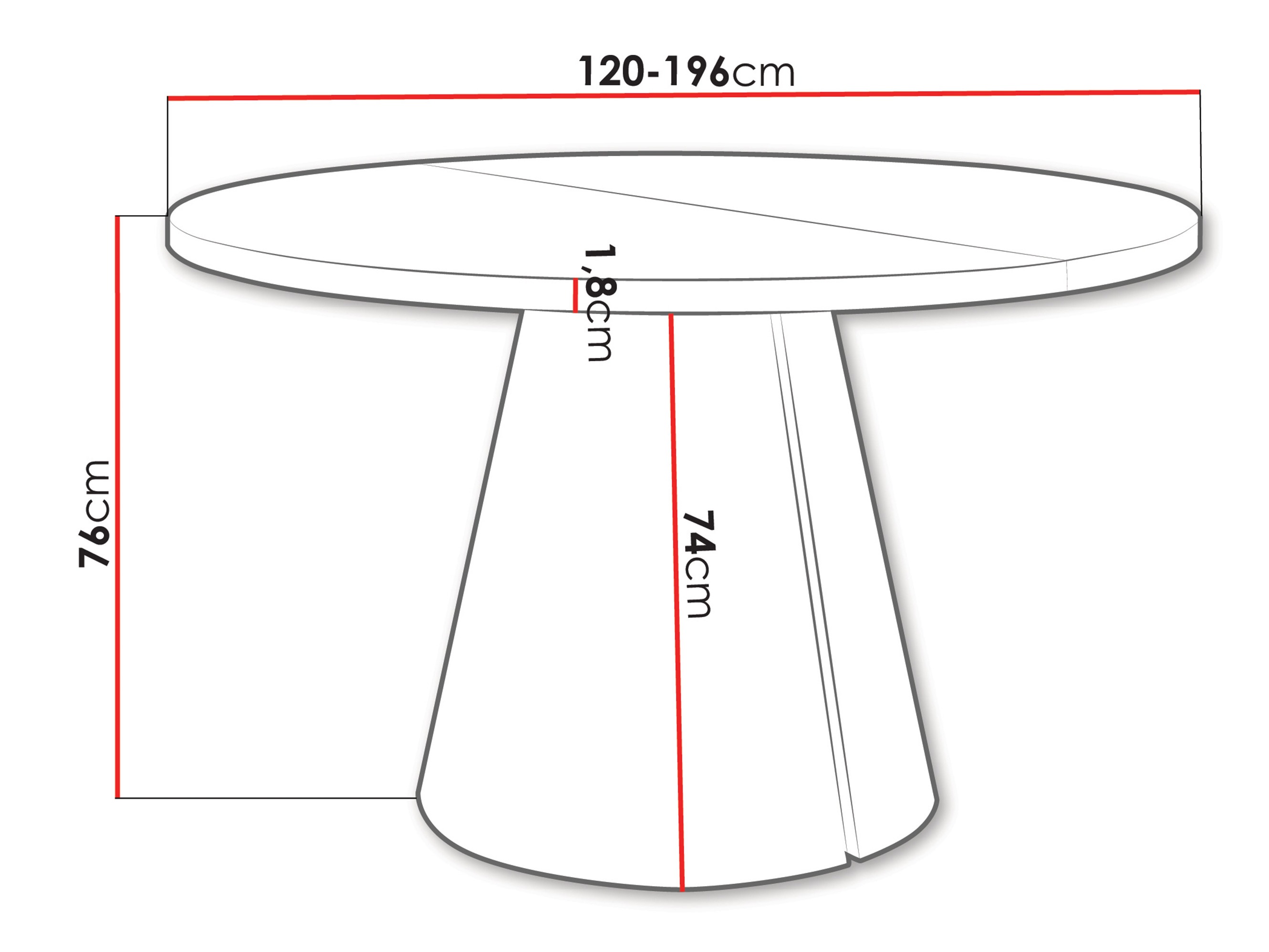 Tafel Oswego 167 (Wit marmer)