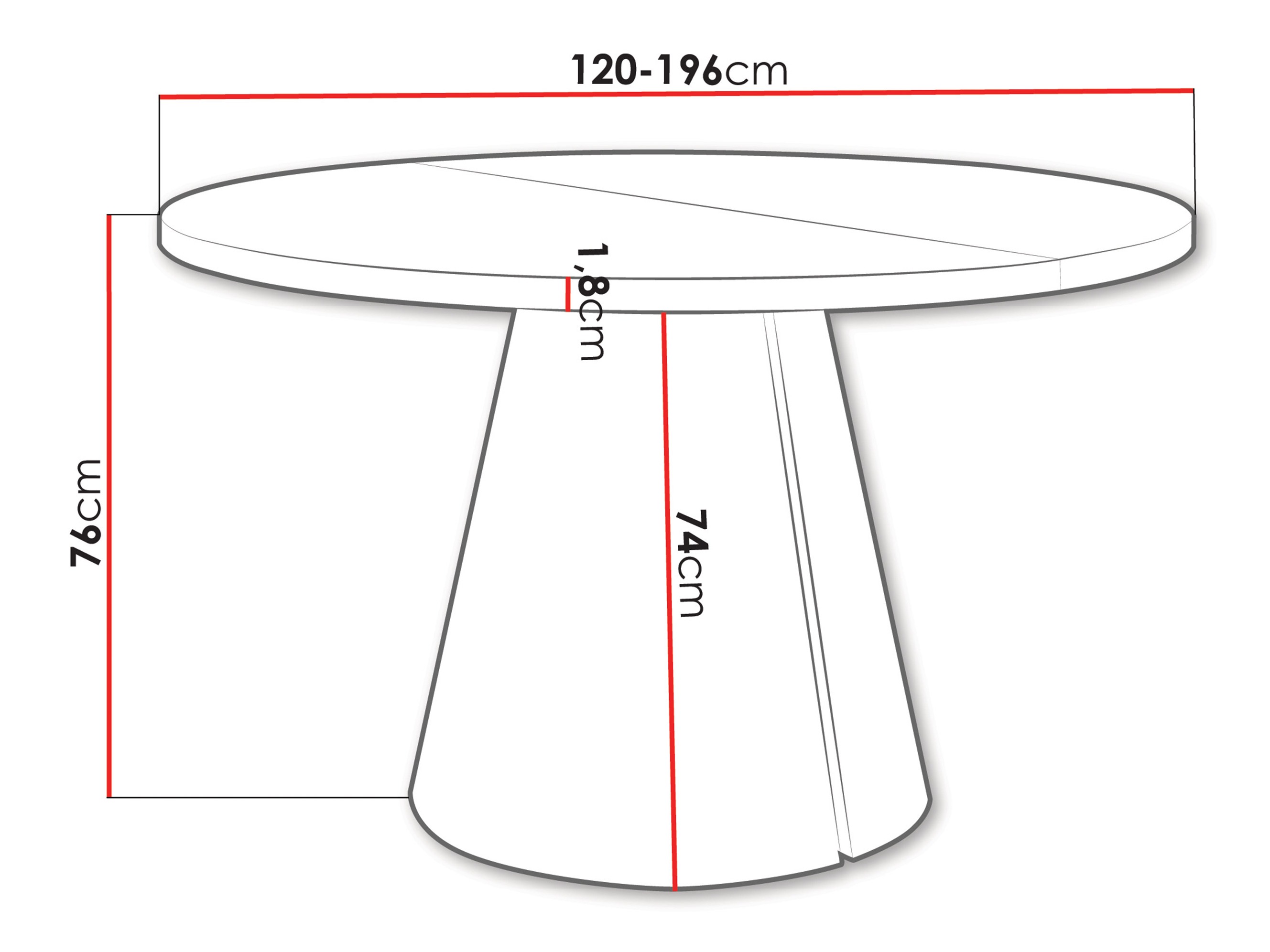 Tafel Oswego 167 (Wit)