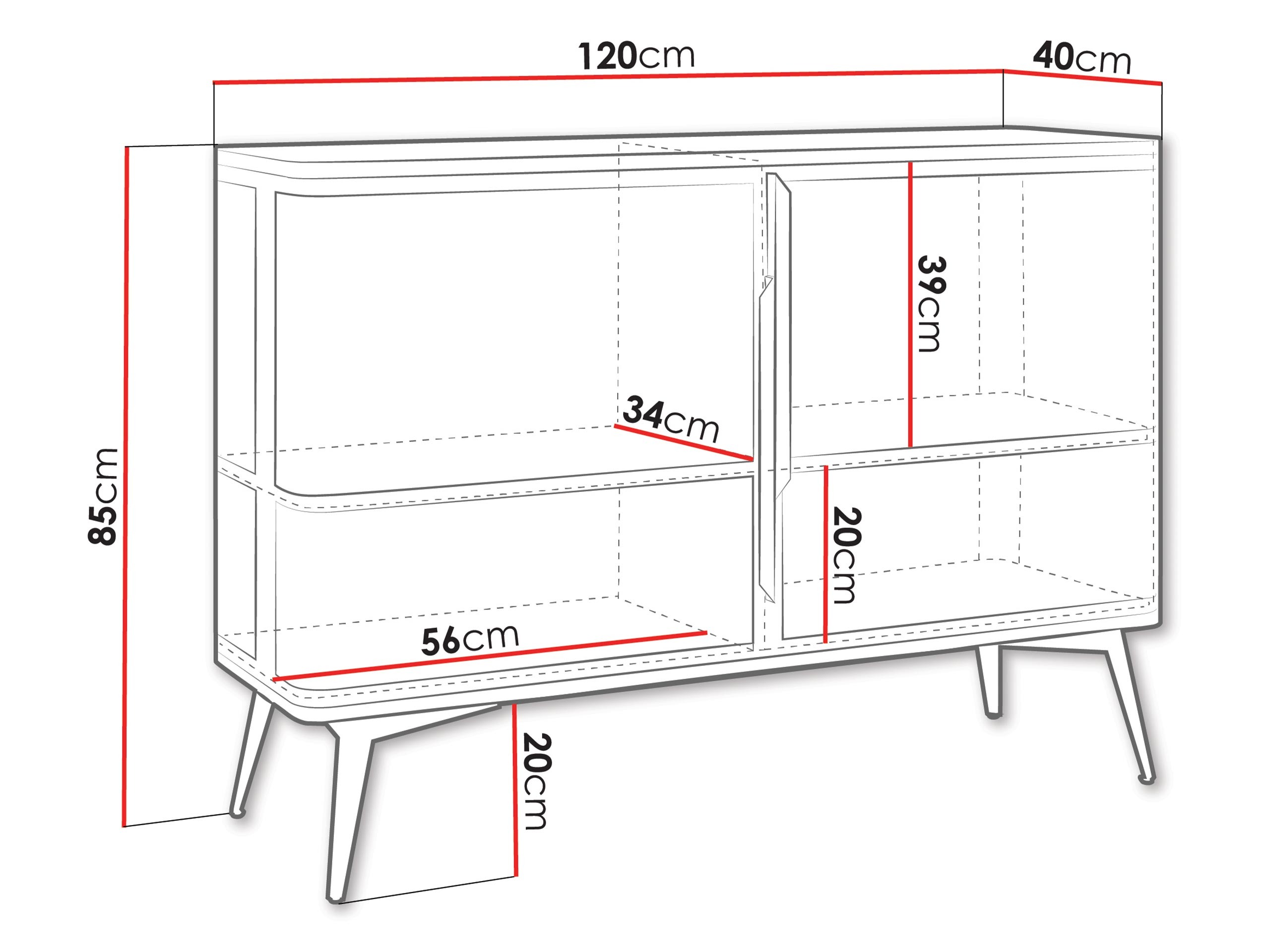 Dressoir Camfelo 100 (Zwart)