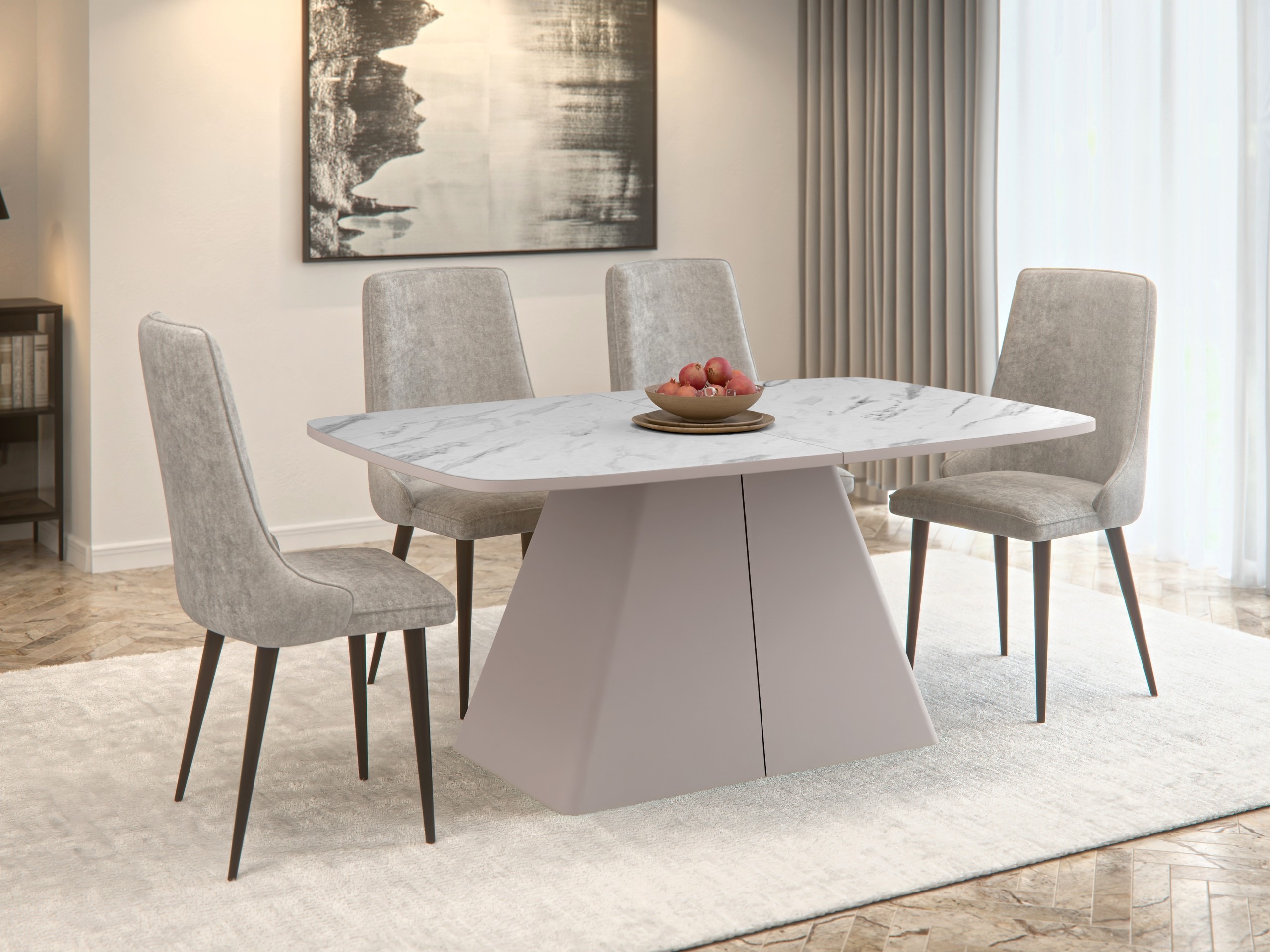 Tafel Oswego 170 (Wit marmer)