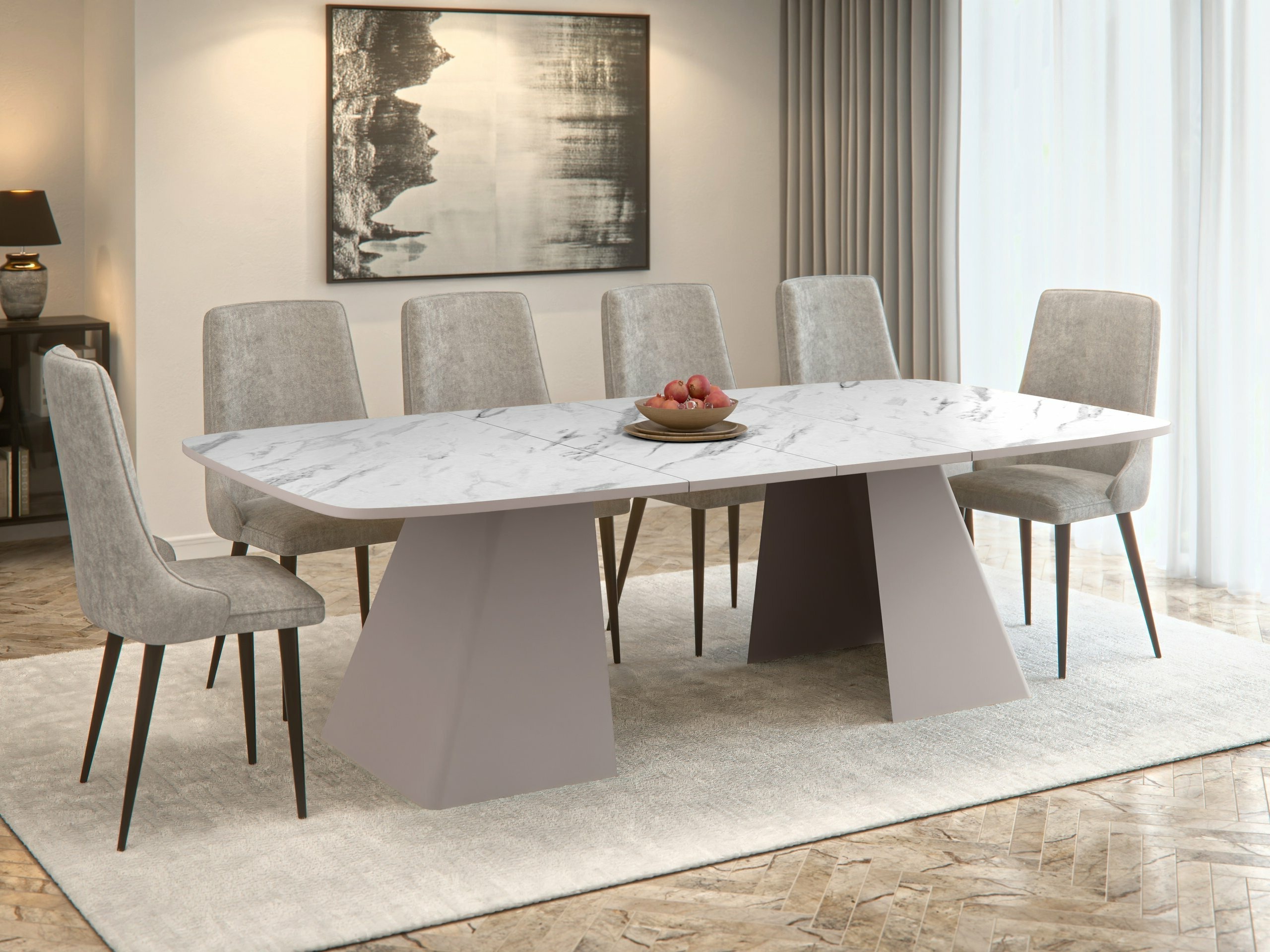 Tafel Oswego 170 (Wit marmer)