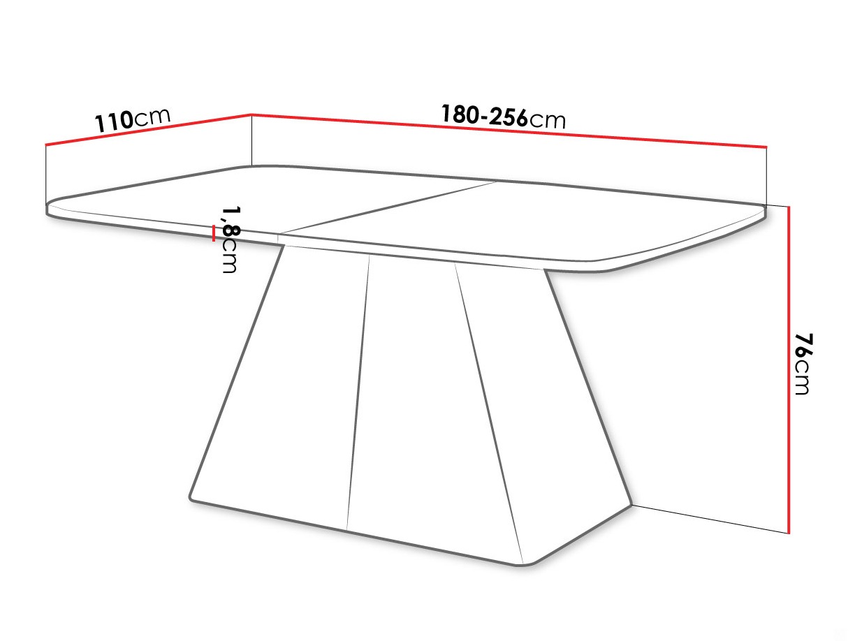 Tafel Oswego 170 (Wit)
