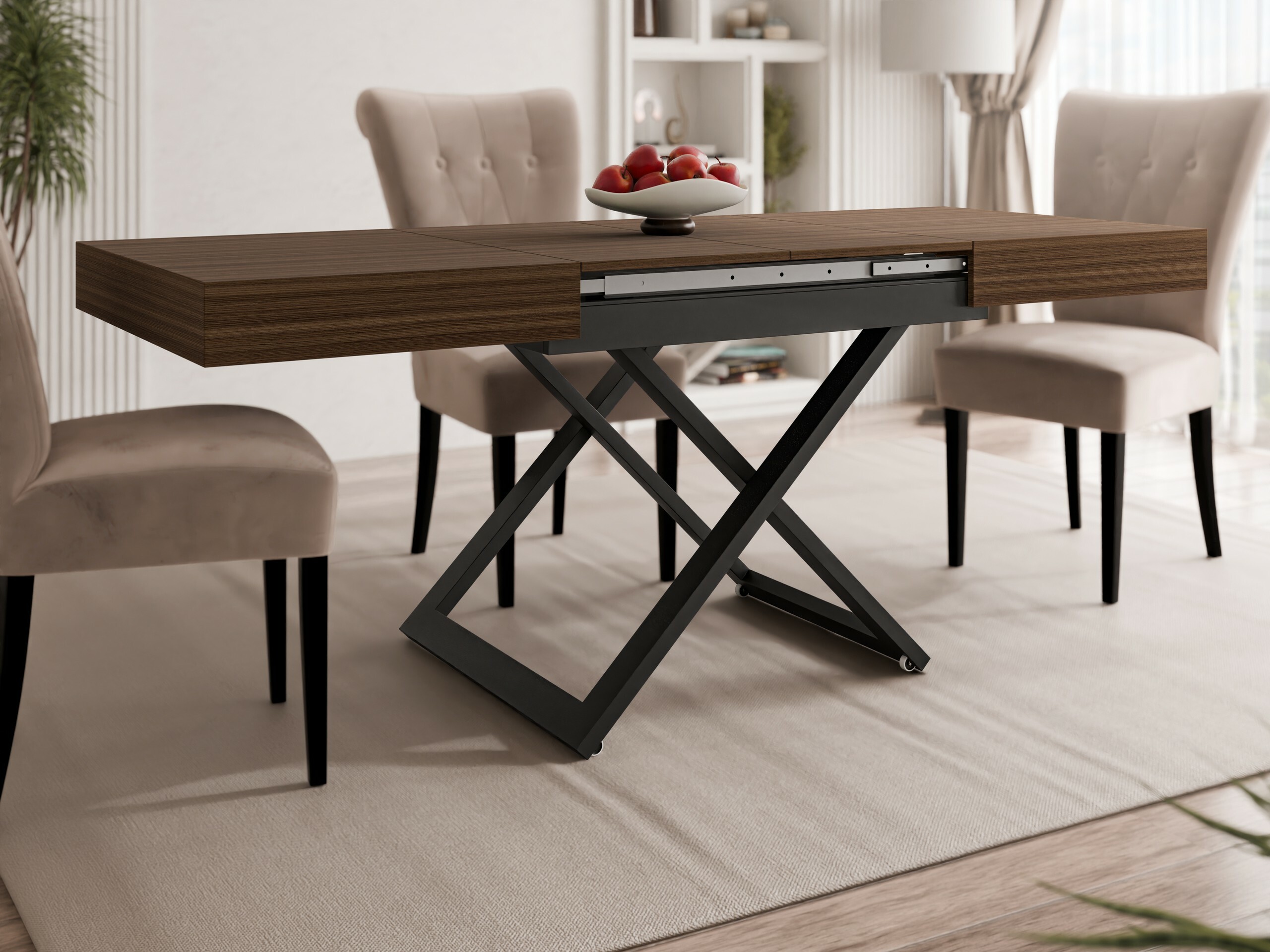 Transformeerbare salontafel Oswego 171 (Notenhout)