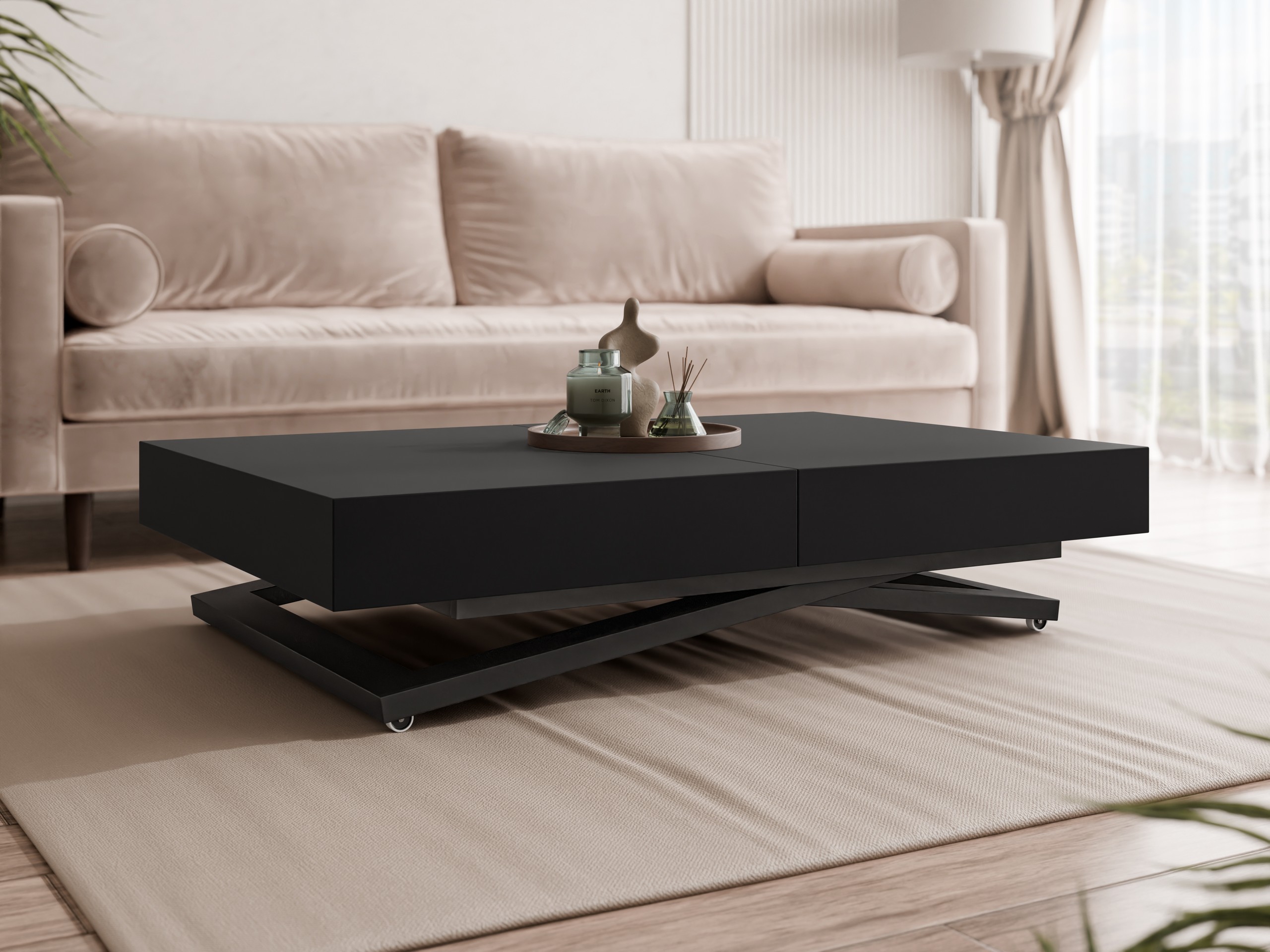 Transformeerbare salontafel Oswego 171 (Zwart)