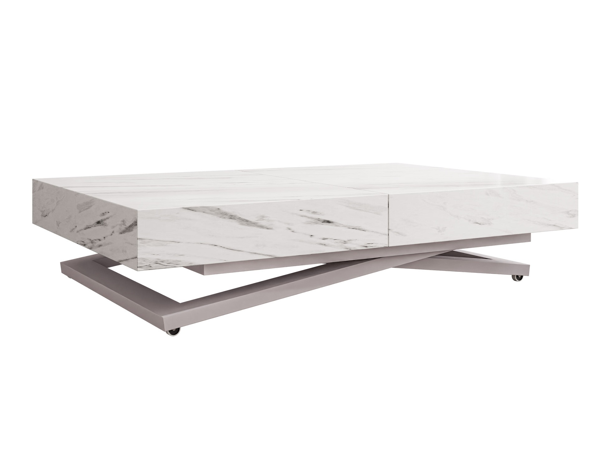 Transformeerbare salontafel Oswego 172 (Wit marmer)