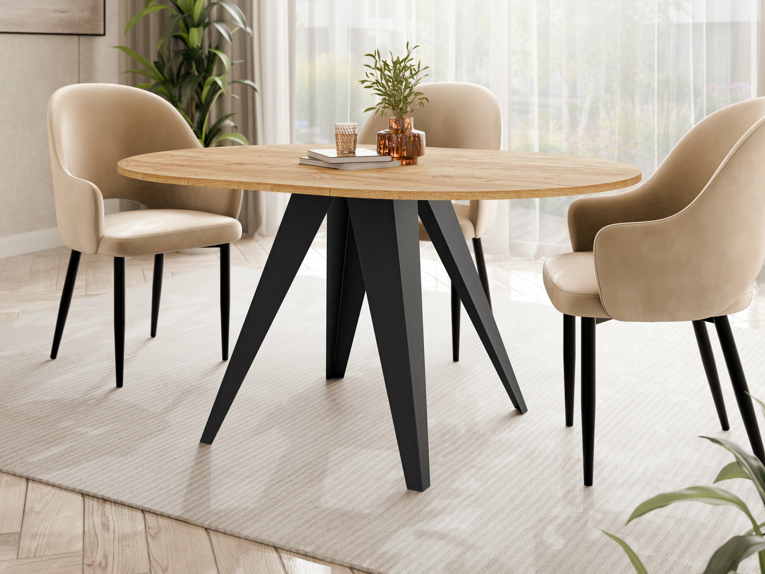 Tafel Oswego 175 (Ambachtelijke gouden eik)