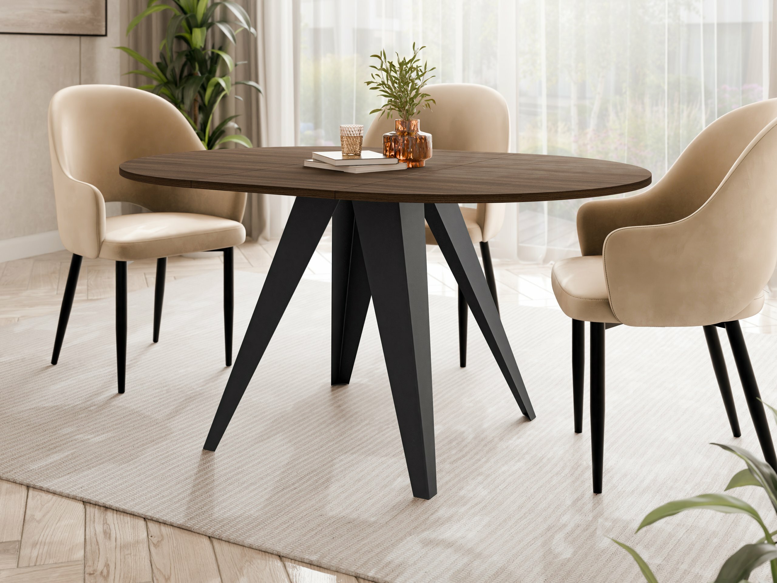 Tafel Oswego 175 (Notenhout)