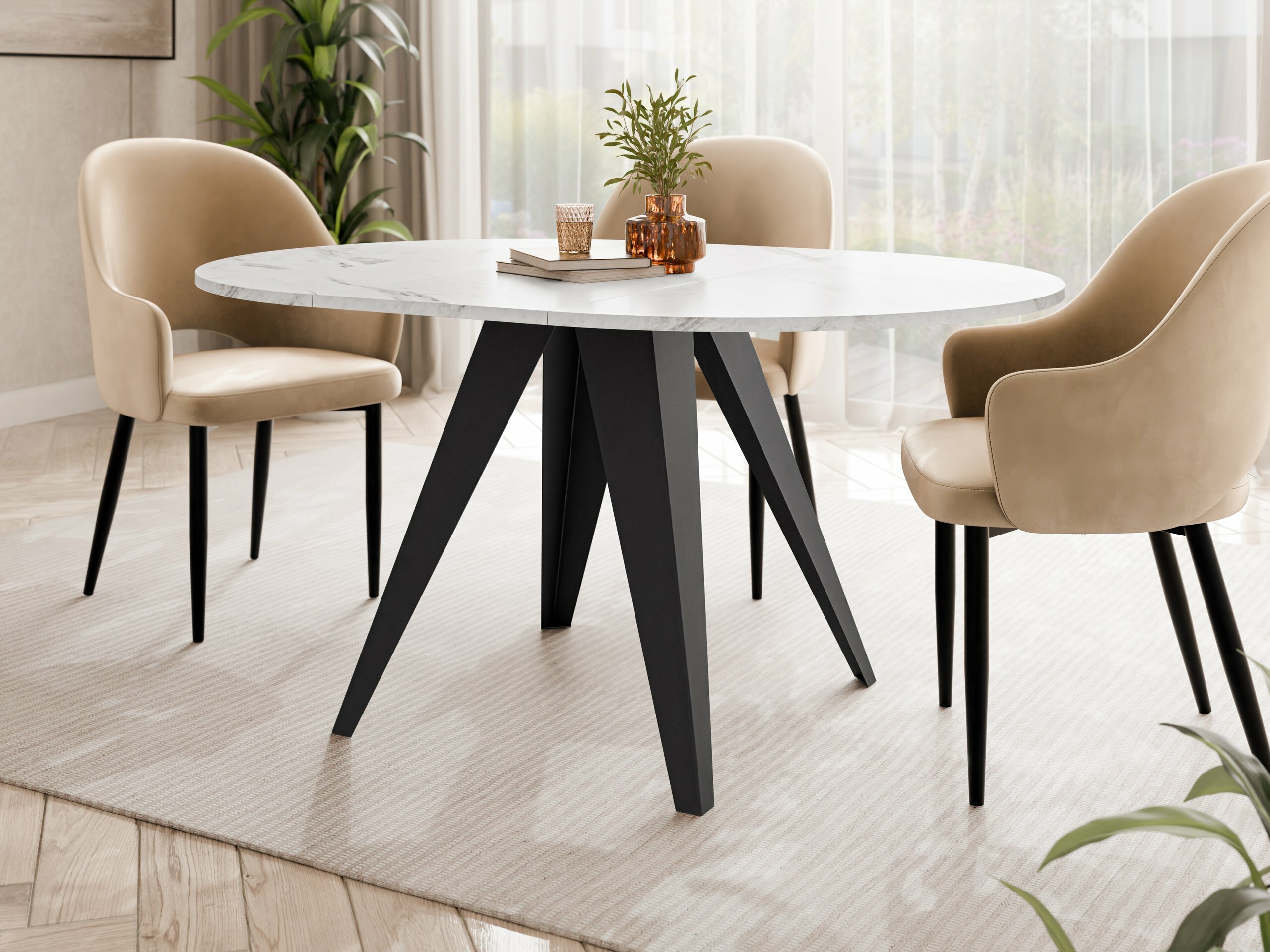 Tafel Oswego 175 (Wit marmer)