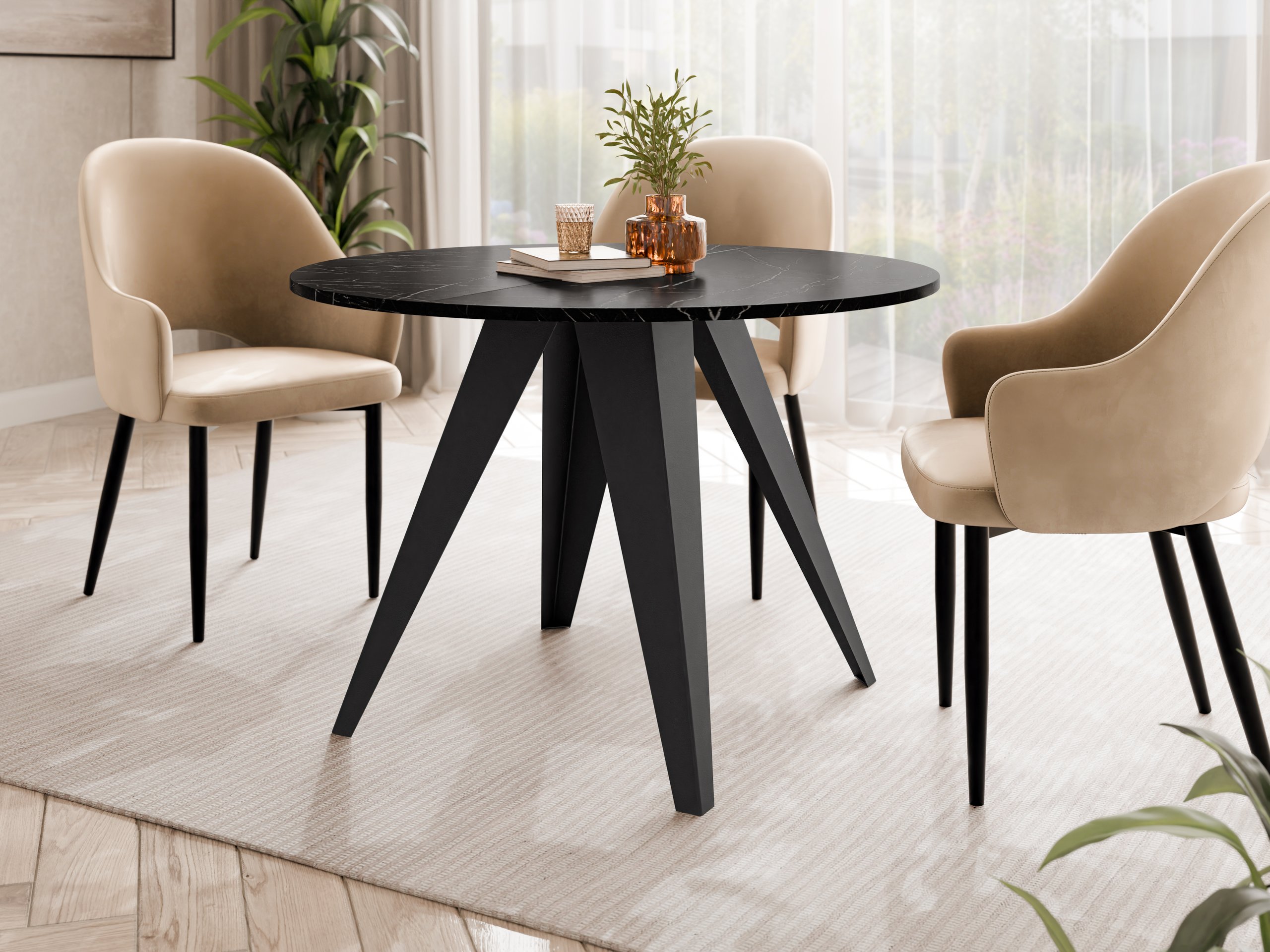 Tafel Oswego 175 (Zwart marmer)
