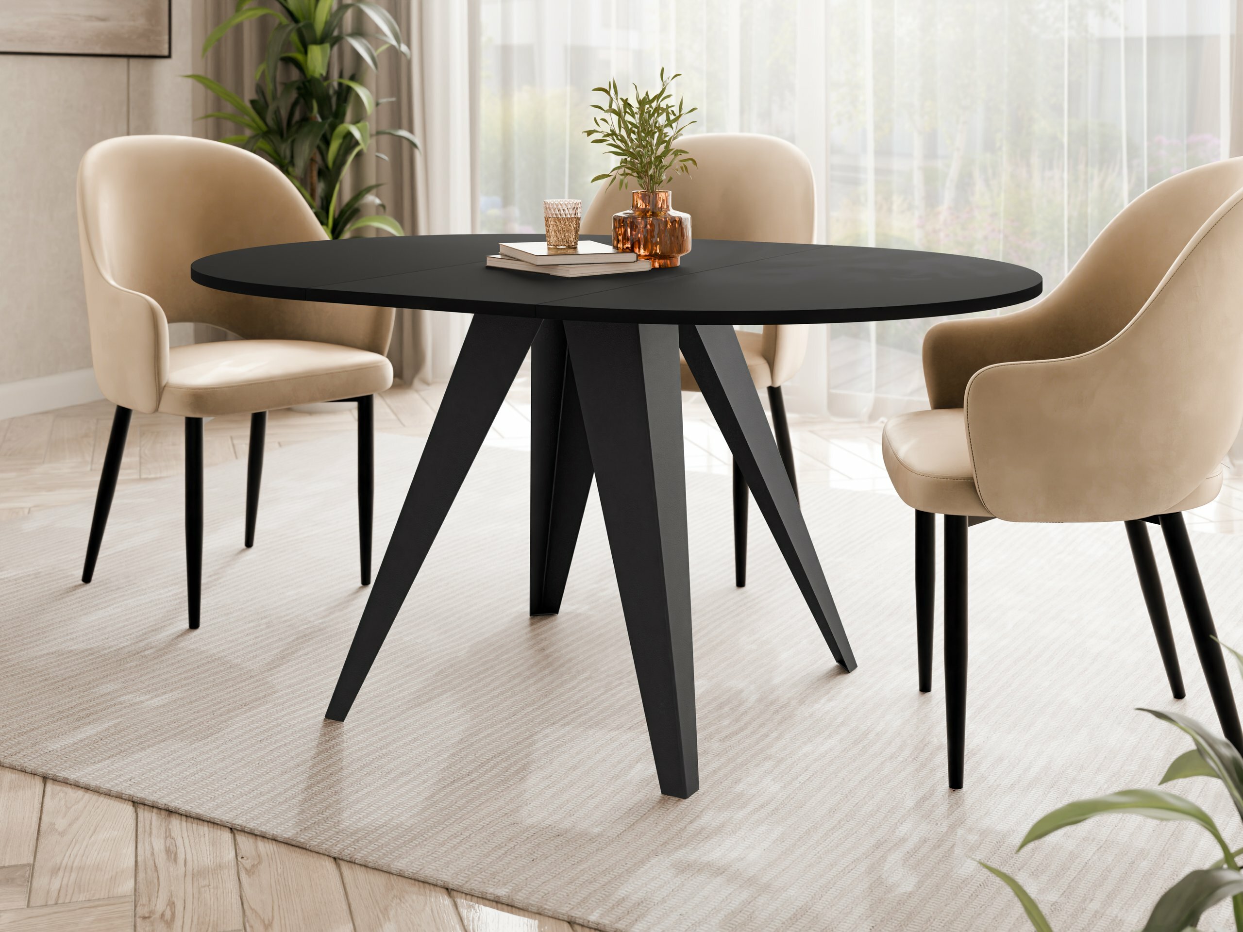 Tafel Oswego 175 (Zwart)