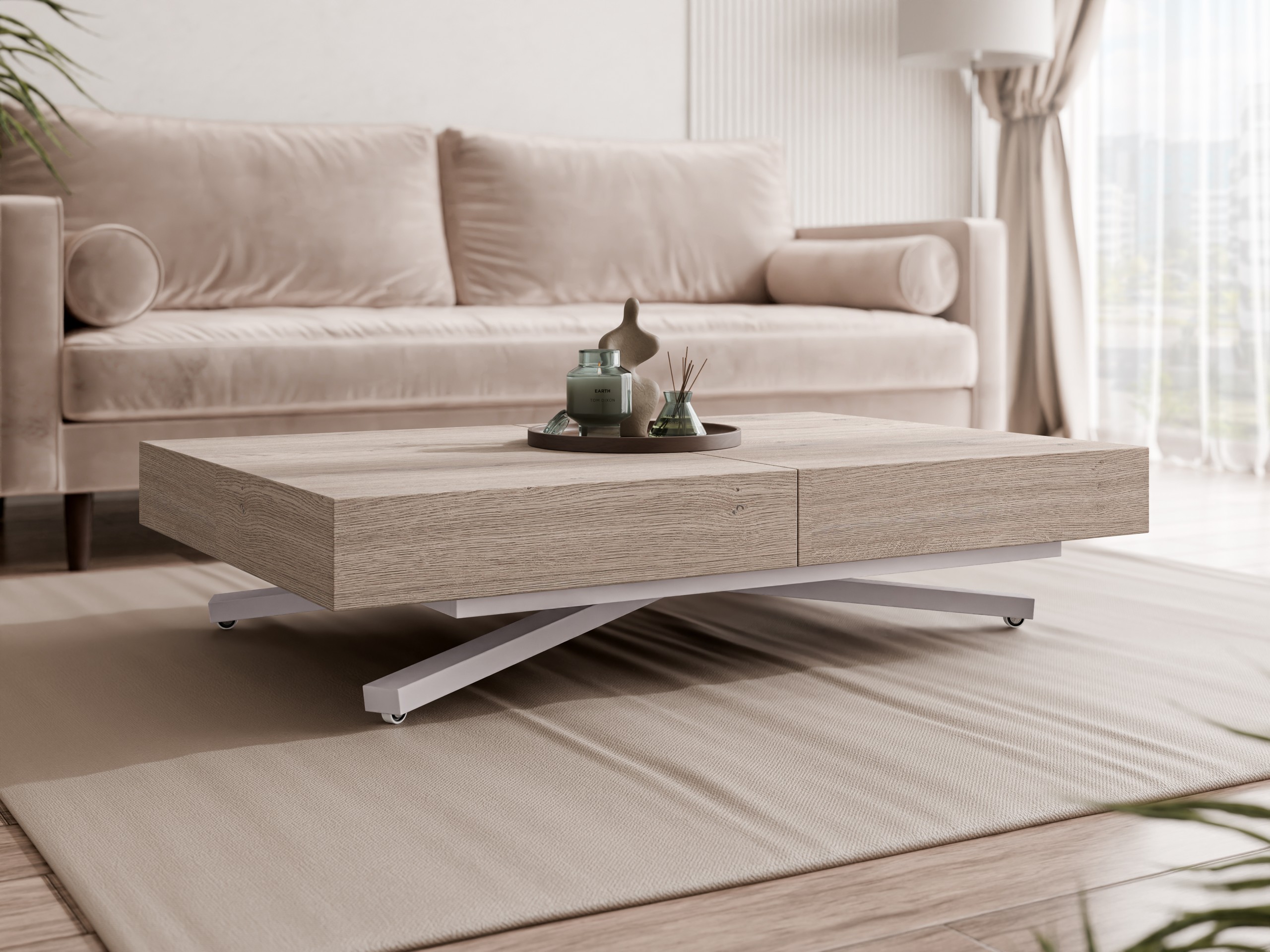 Transformeerbare salontafel Oswego 177 (Eiken)