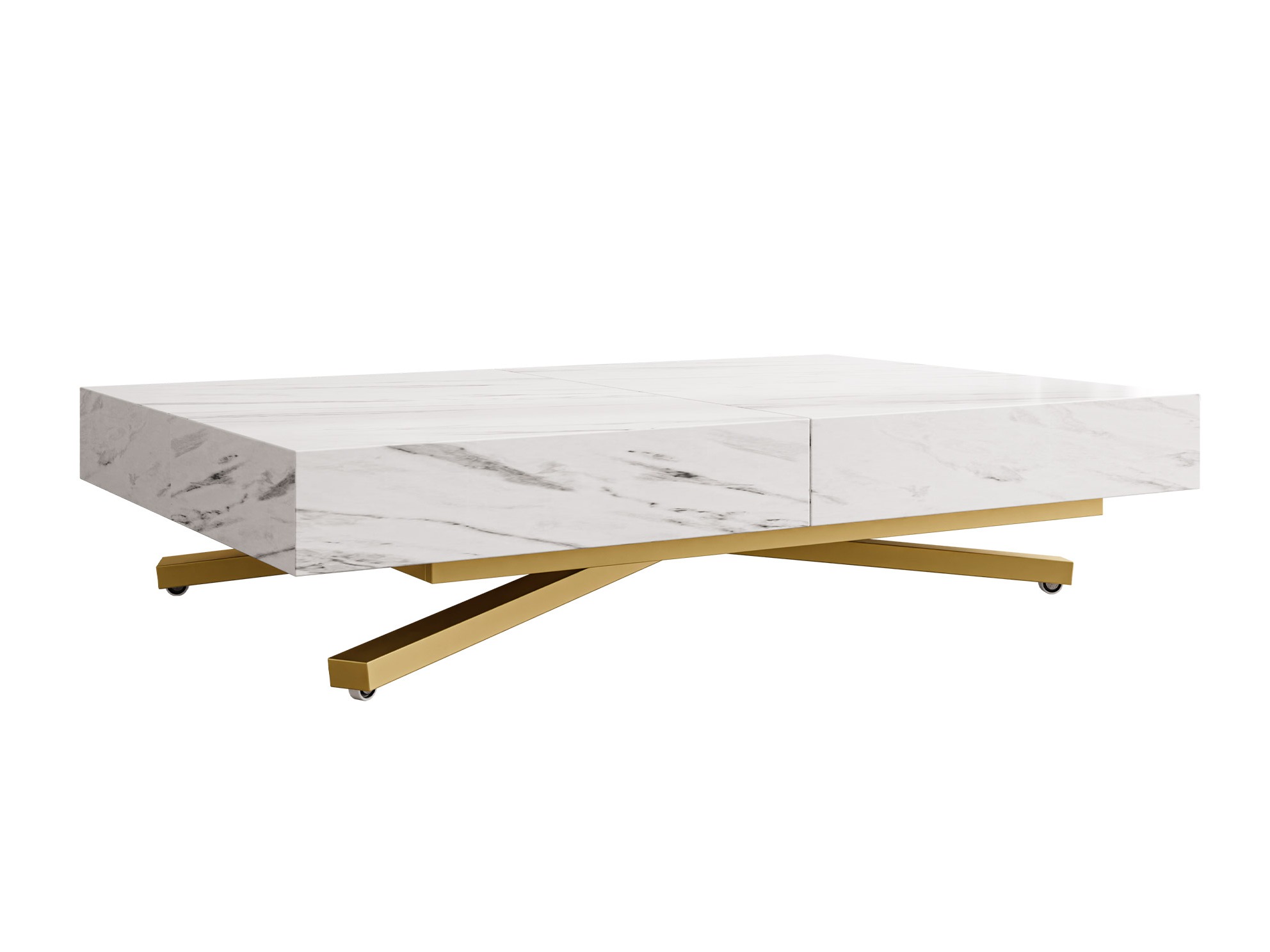 Transformeerbare salontafel Oswego 178 (Wit marmer)