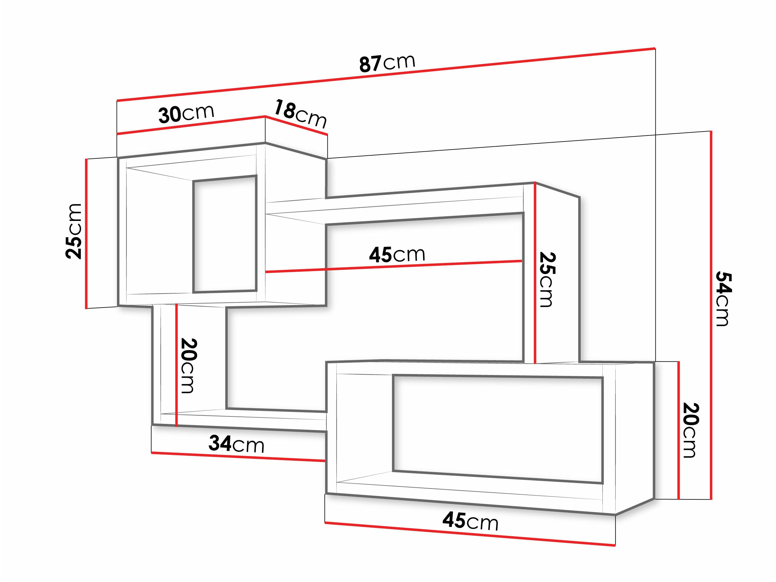 Wandplank Lexicon II (Beton + Wit)