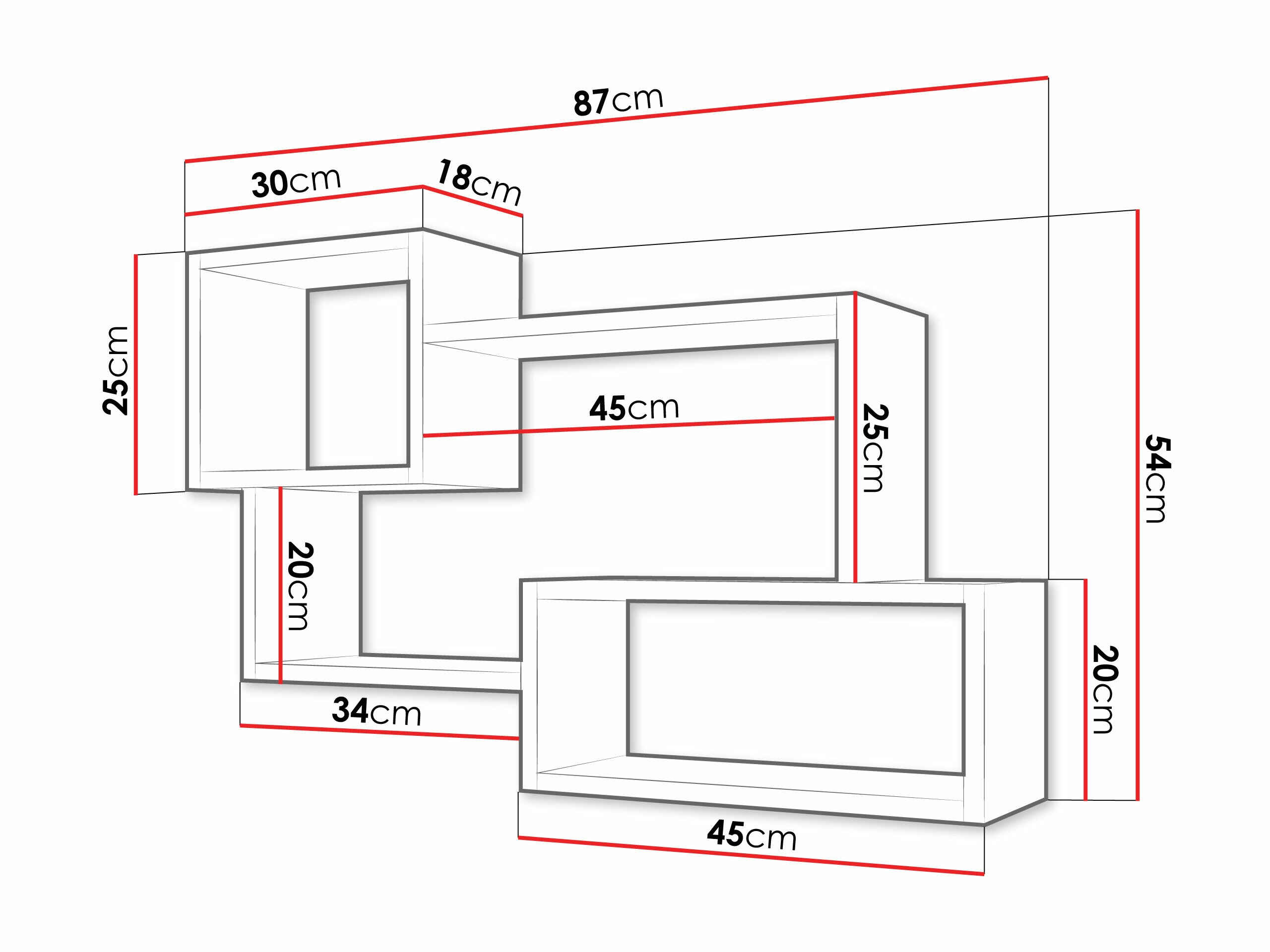 Wandplank Lexicon II (Sonoma eik + Wit)