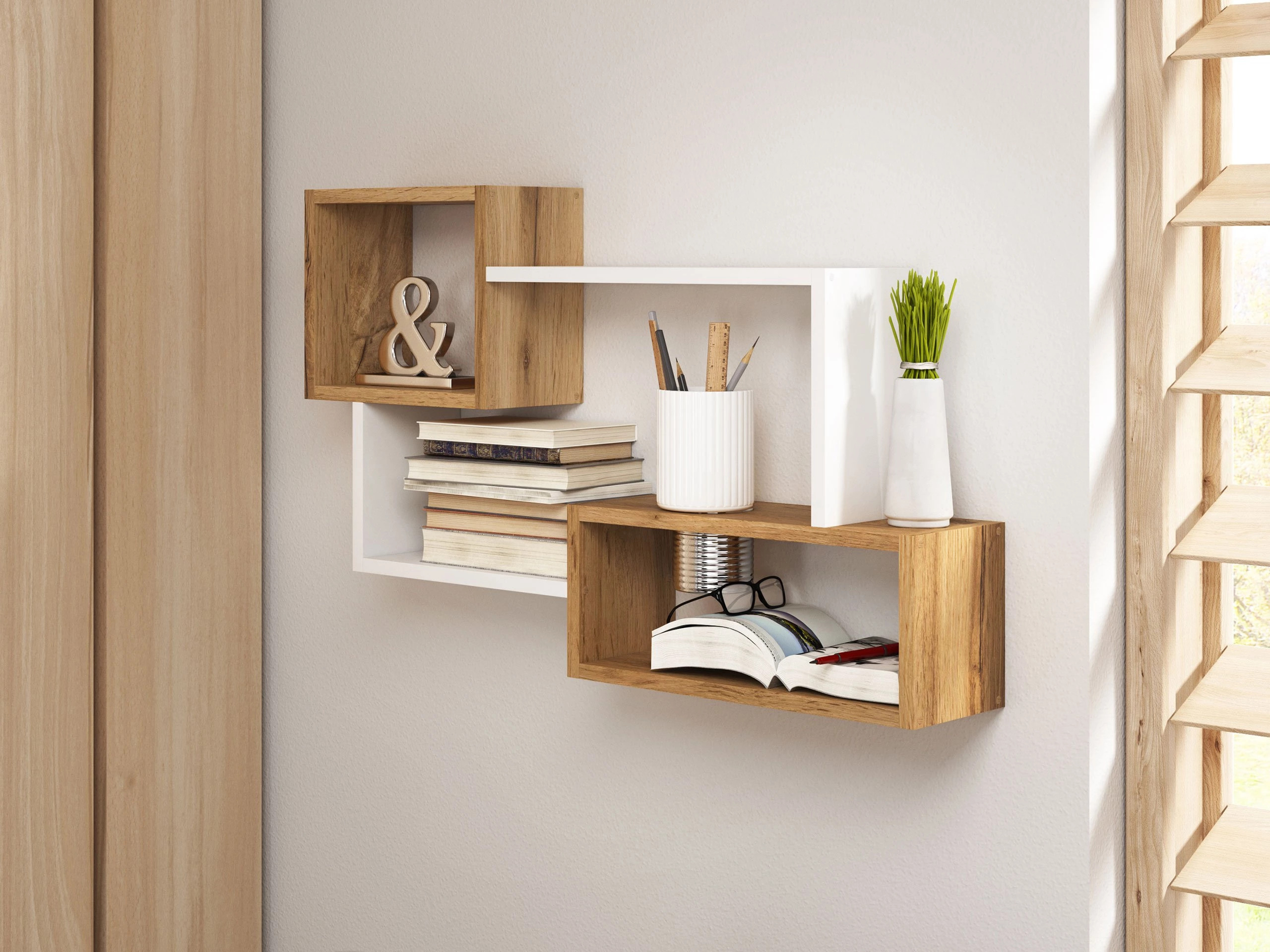 Wandplank Lexicon II (Wotan eik + Wit)