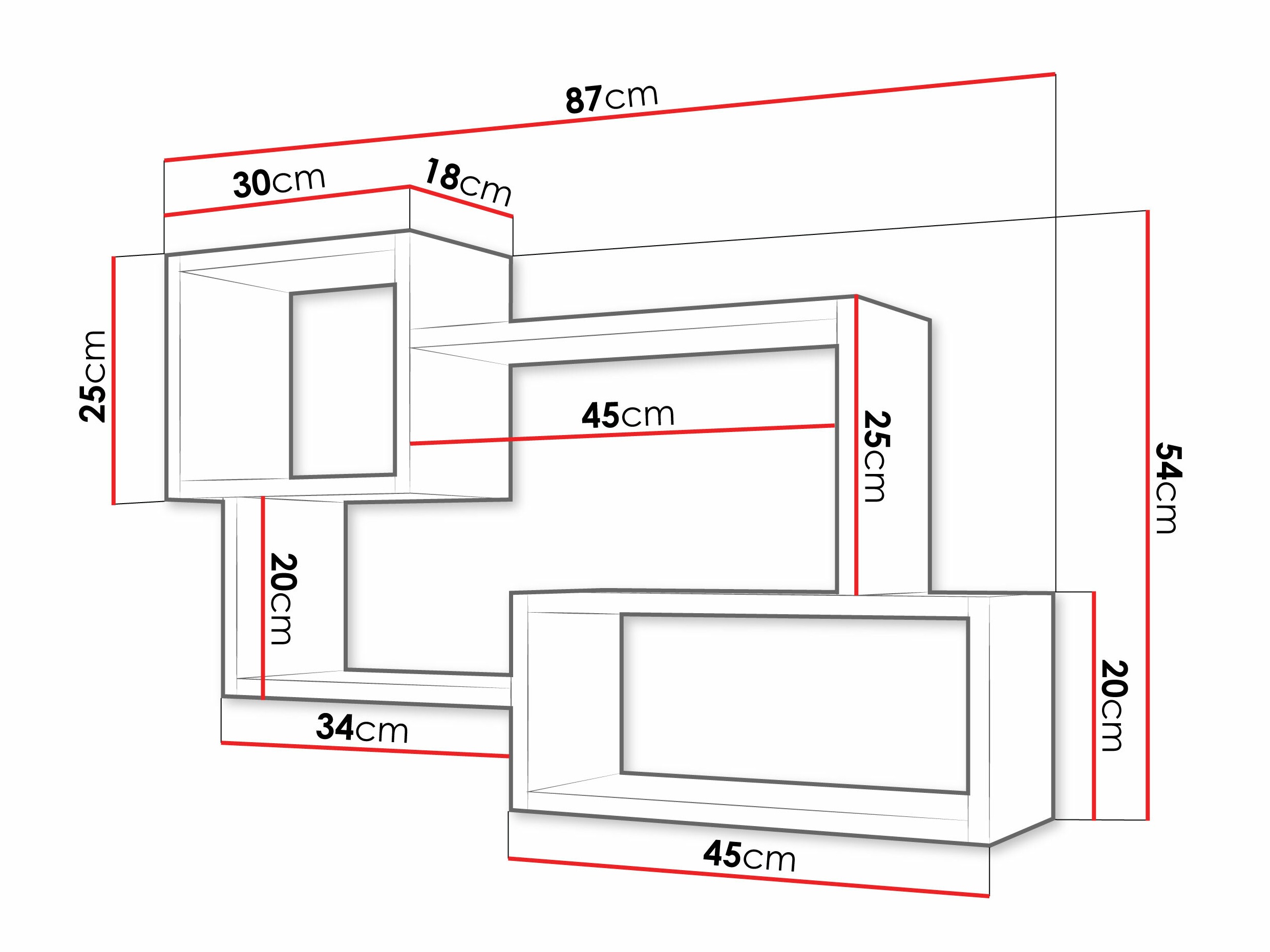 Wandplank Lexicon II (Wotan eik + Wit)