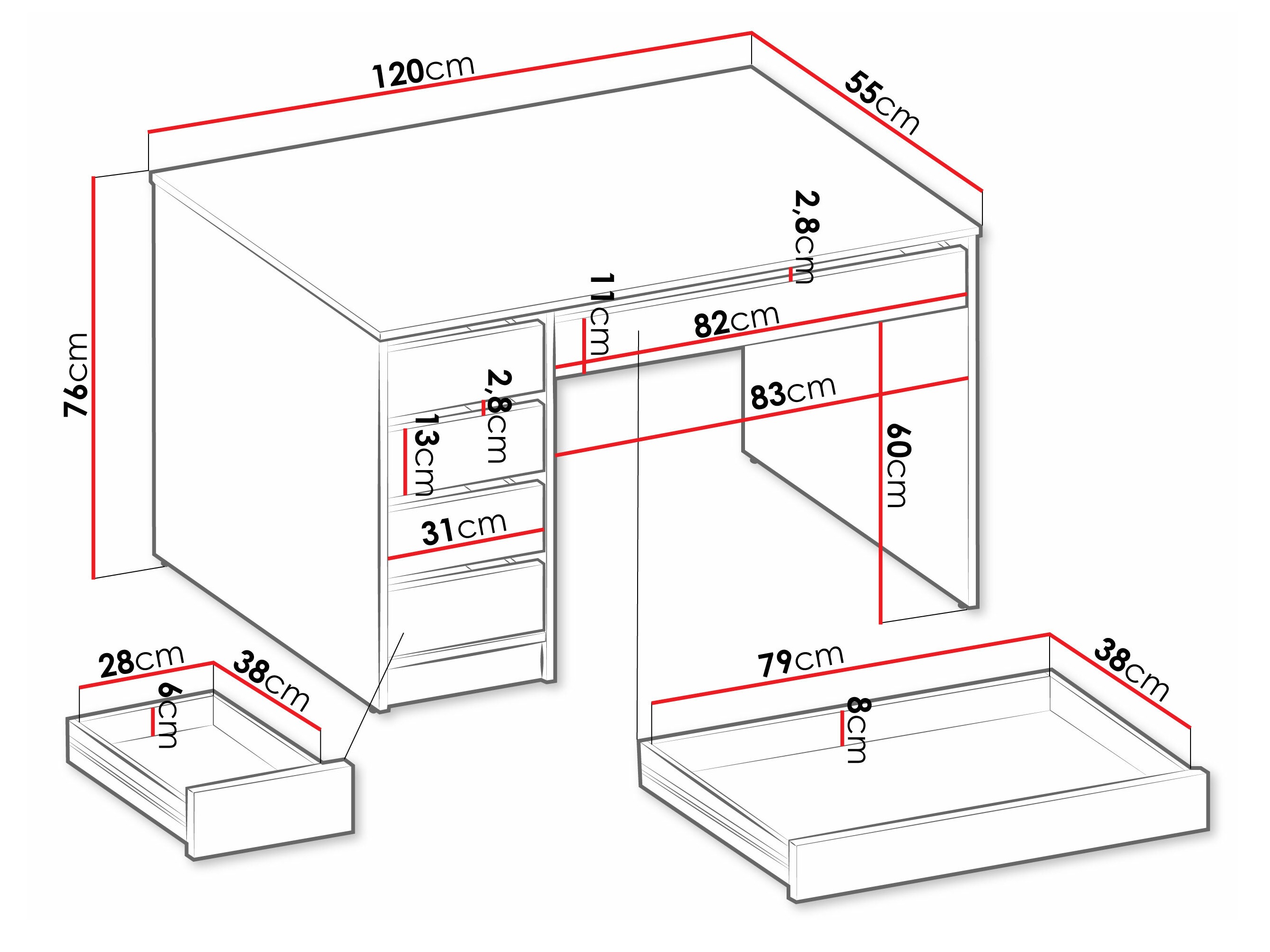 Bureau Comfivo 312 (Wit)