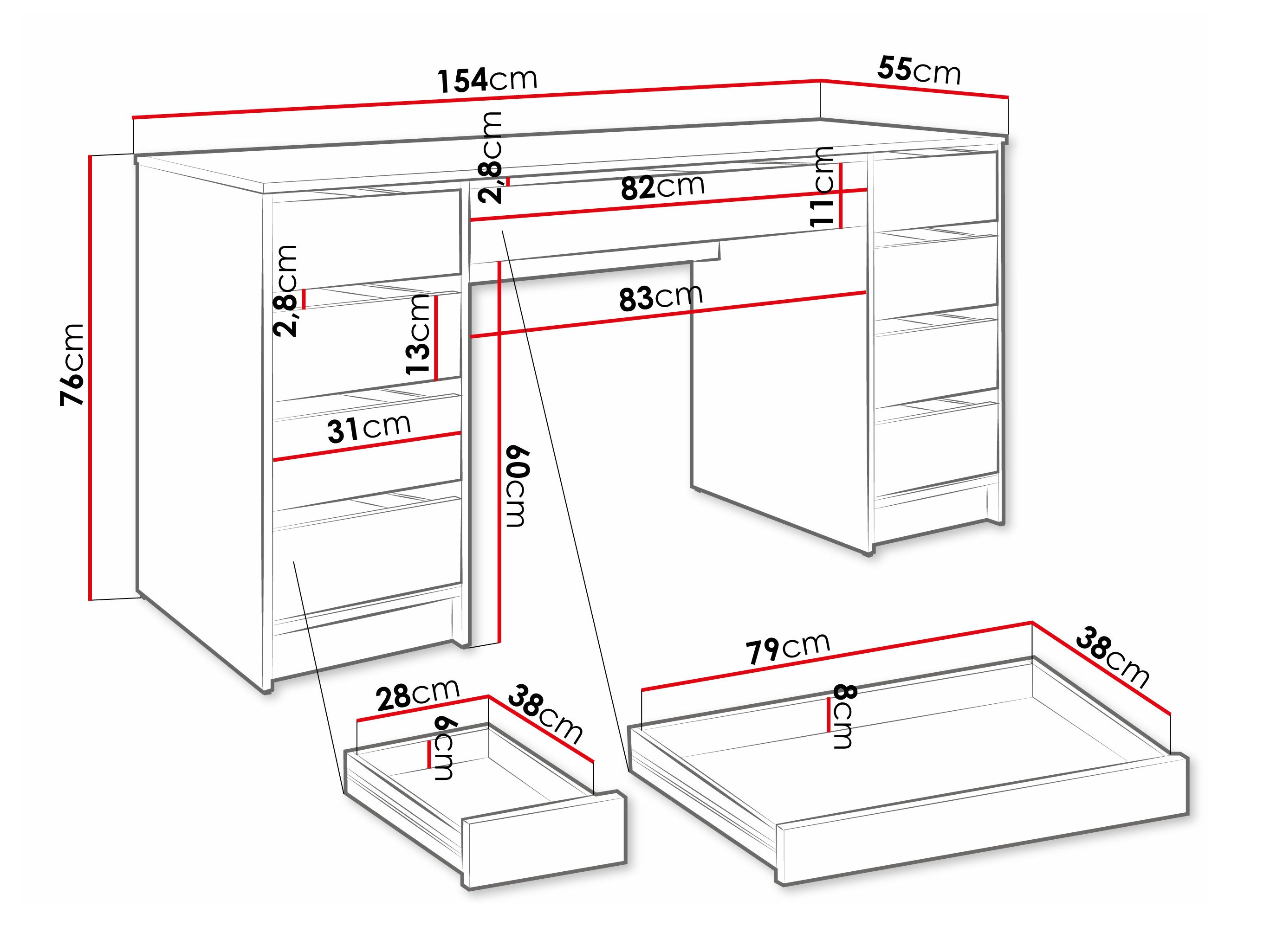 Bureau Comfivo 401 (Wit)