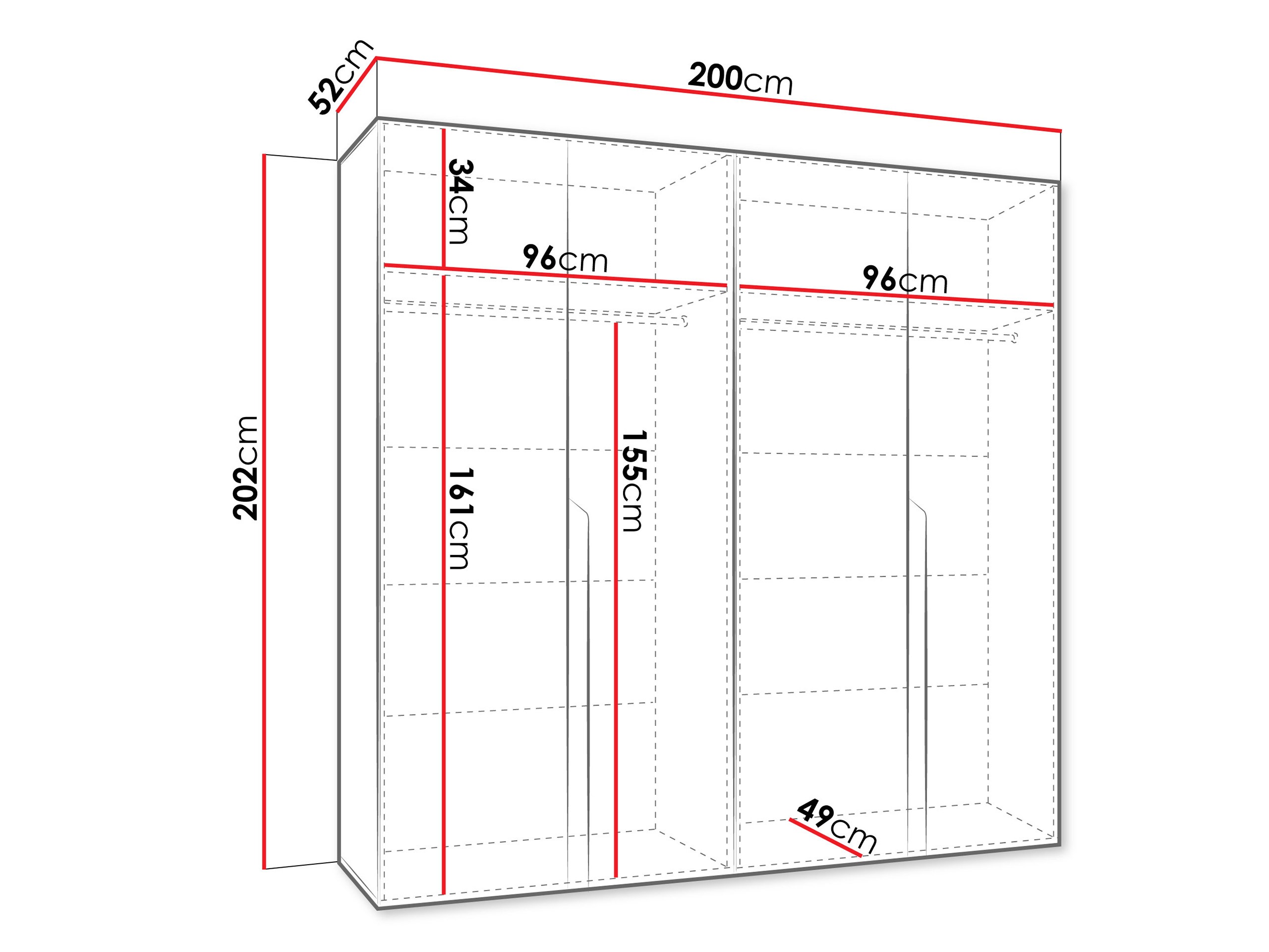 Kledingkast Hartford 581 (Wit)