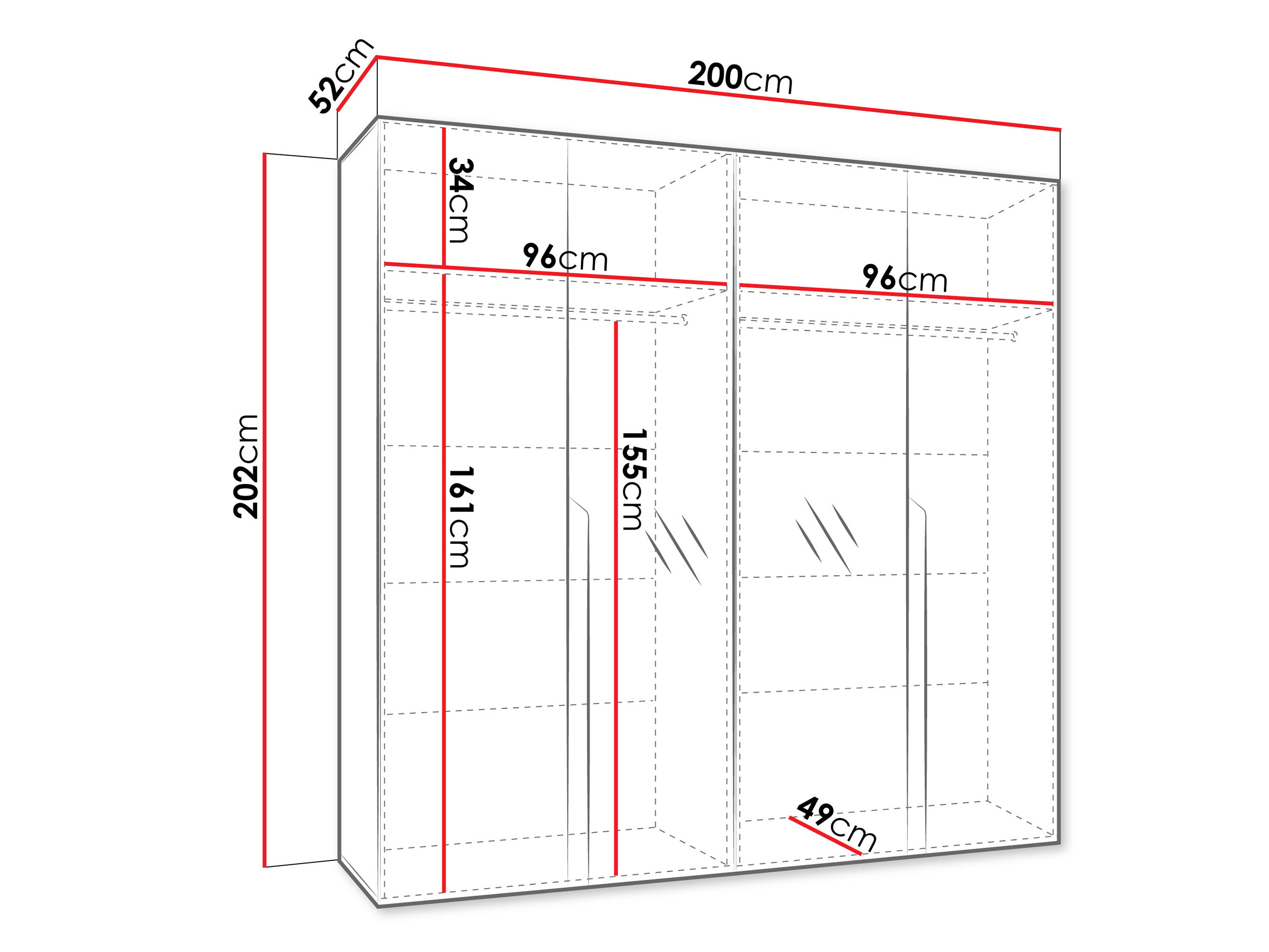 Kledingkast Hartford 586 (Zwart)