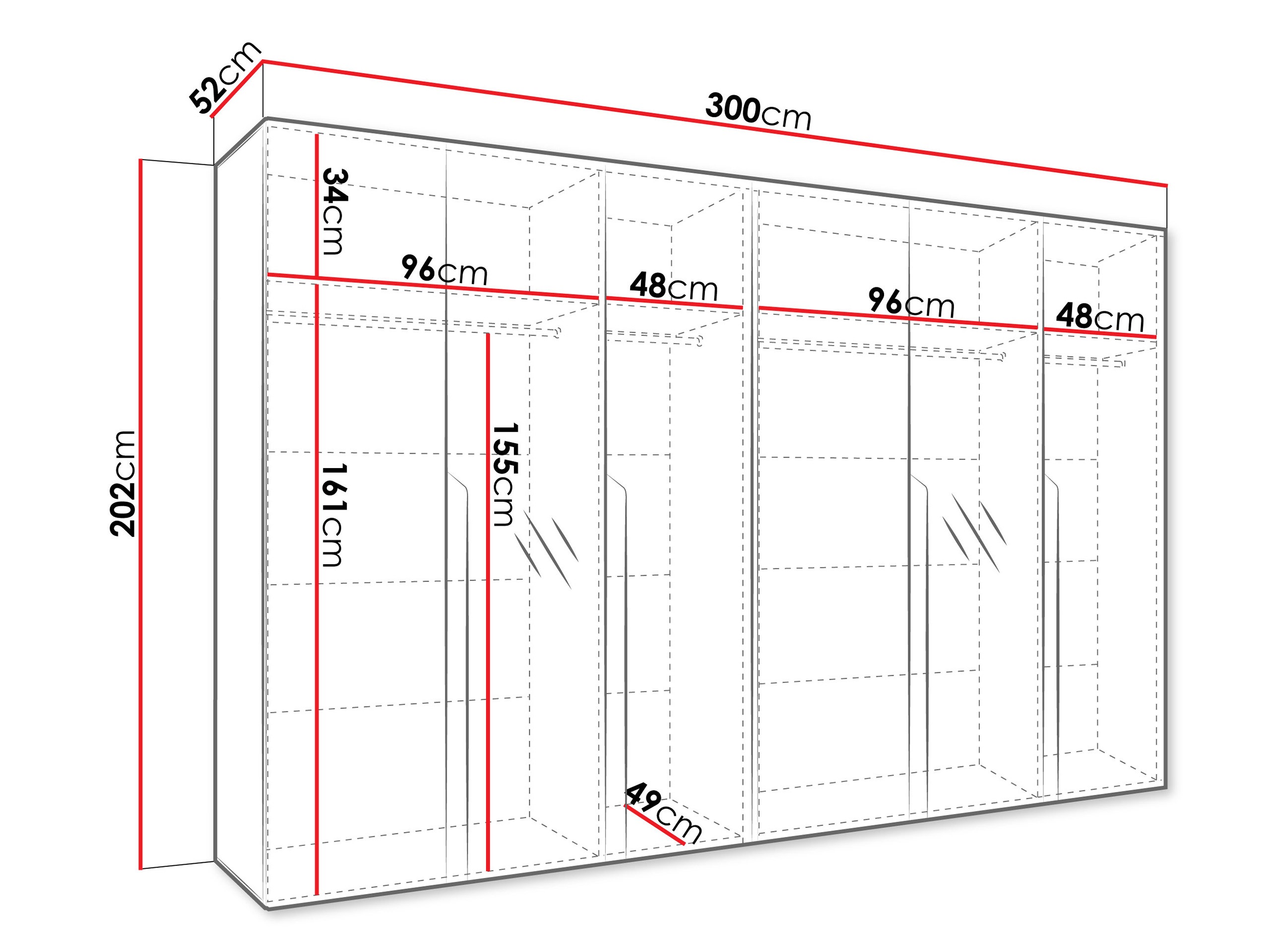 Kledingkast Hartford 588 (Wit)