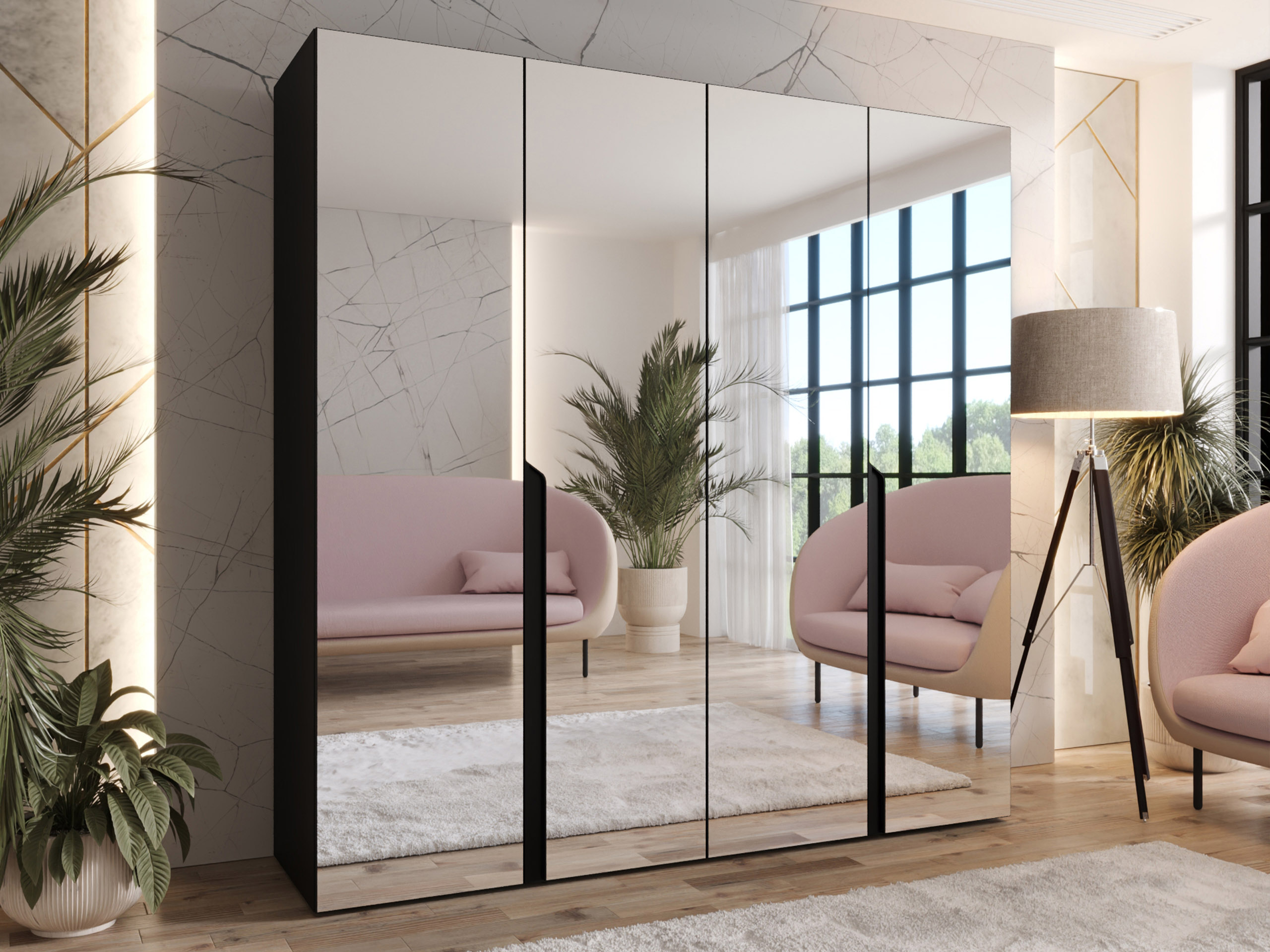 Kledingkast Hartford 591 (Zwart)