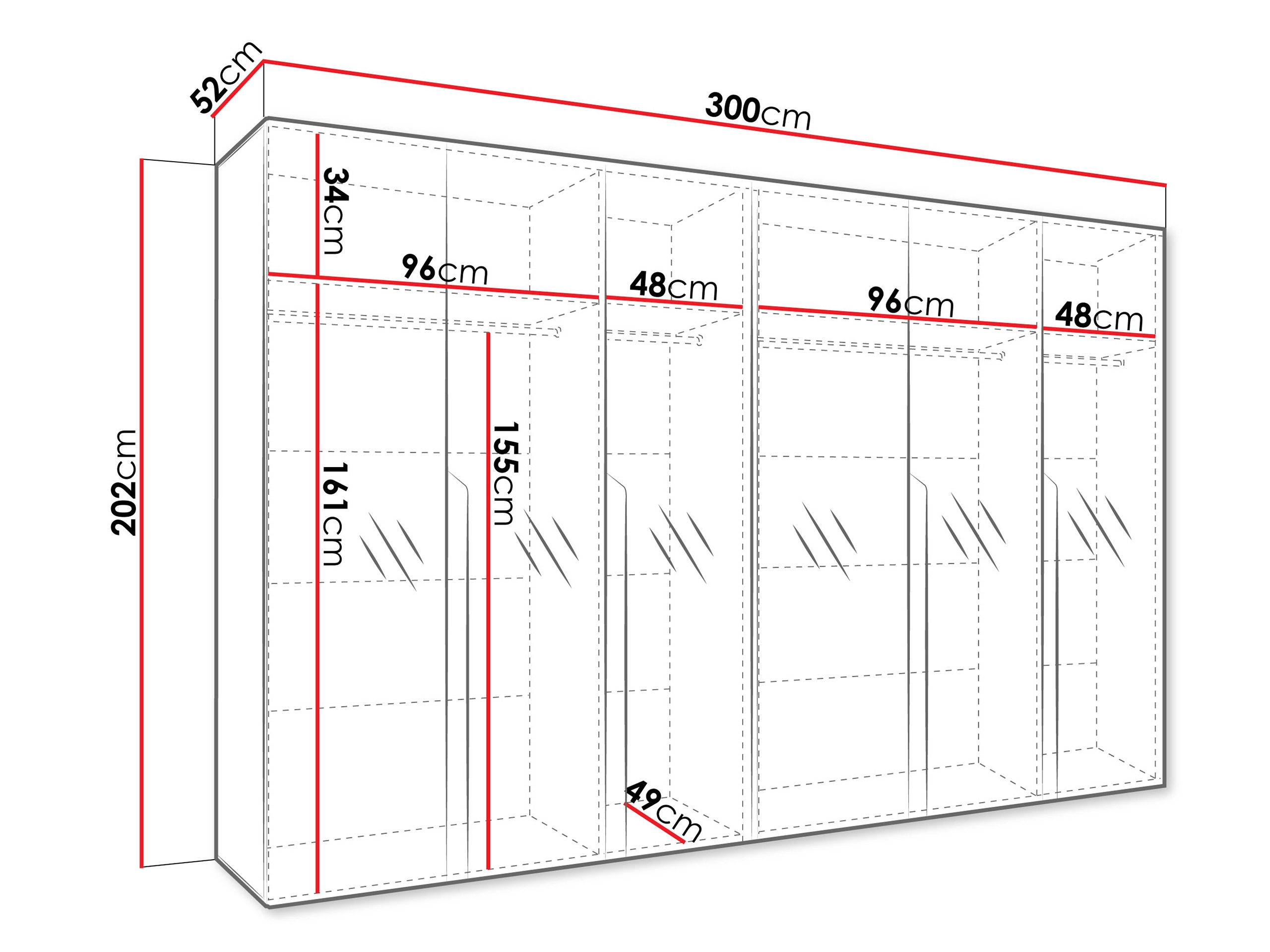 Kledingkast Hartford 593 (Zwart)