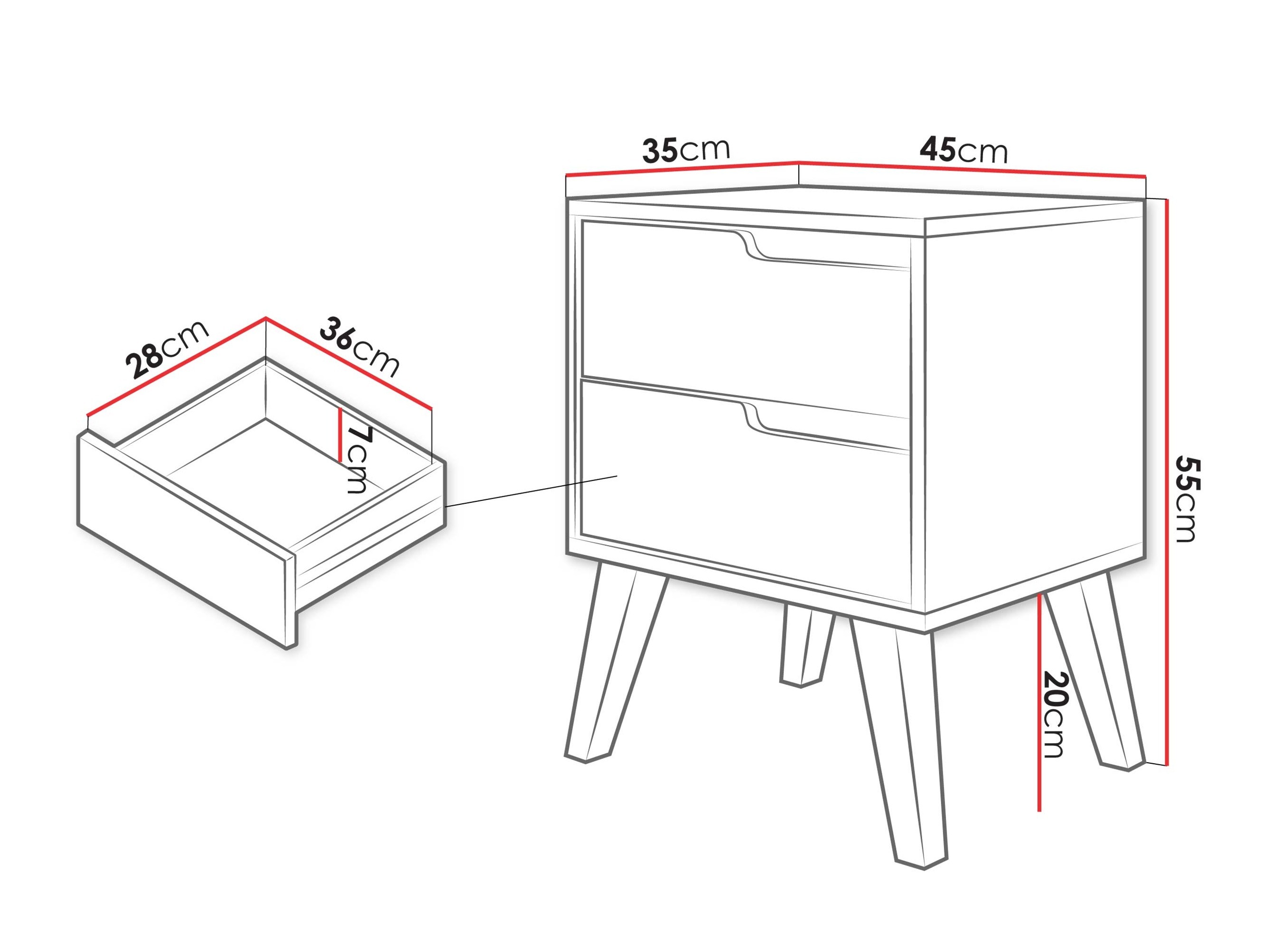 Nachtkastje Elbtive 104 (Kasjmier)