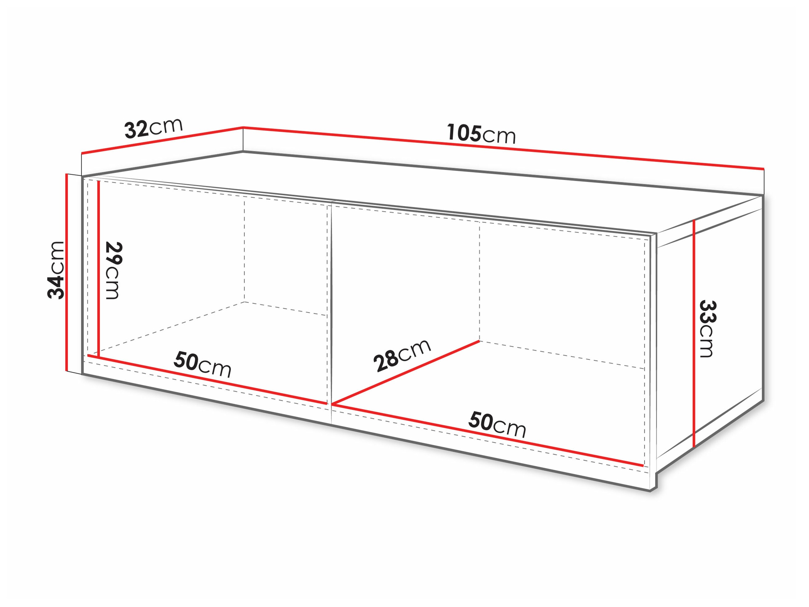 Wandkast Remus (Zwart + Glanzend zwart)