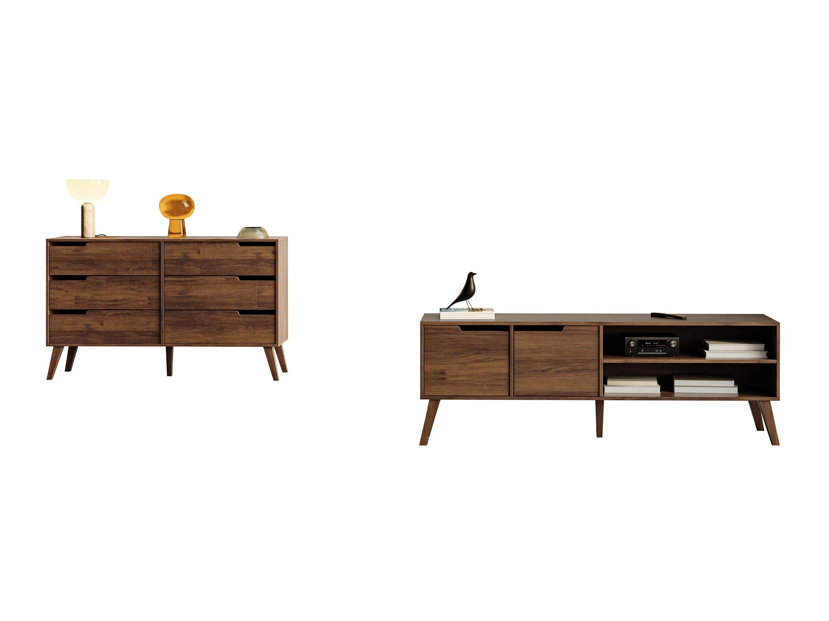 Woonkamerset Elbtive 106 (Notenhout)