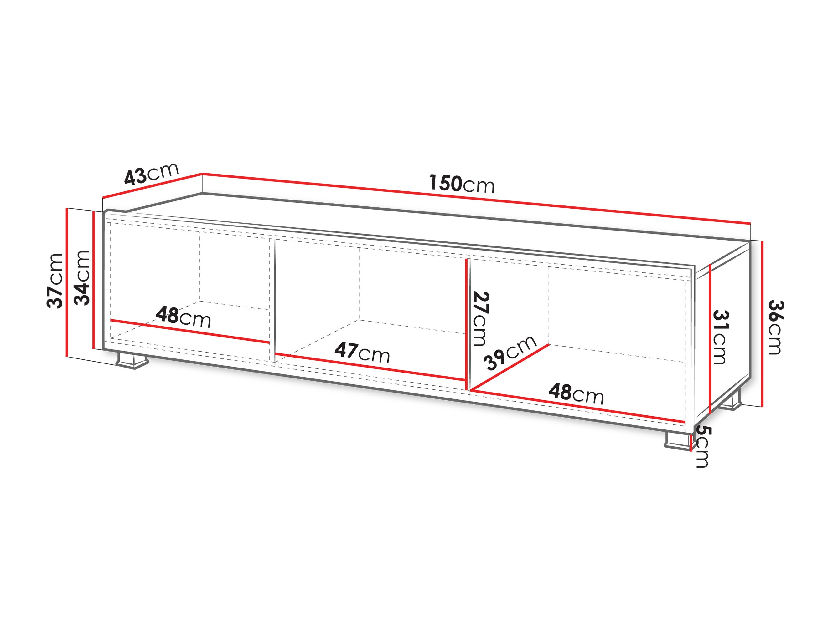 TV-meubel Remus (Notenhout)