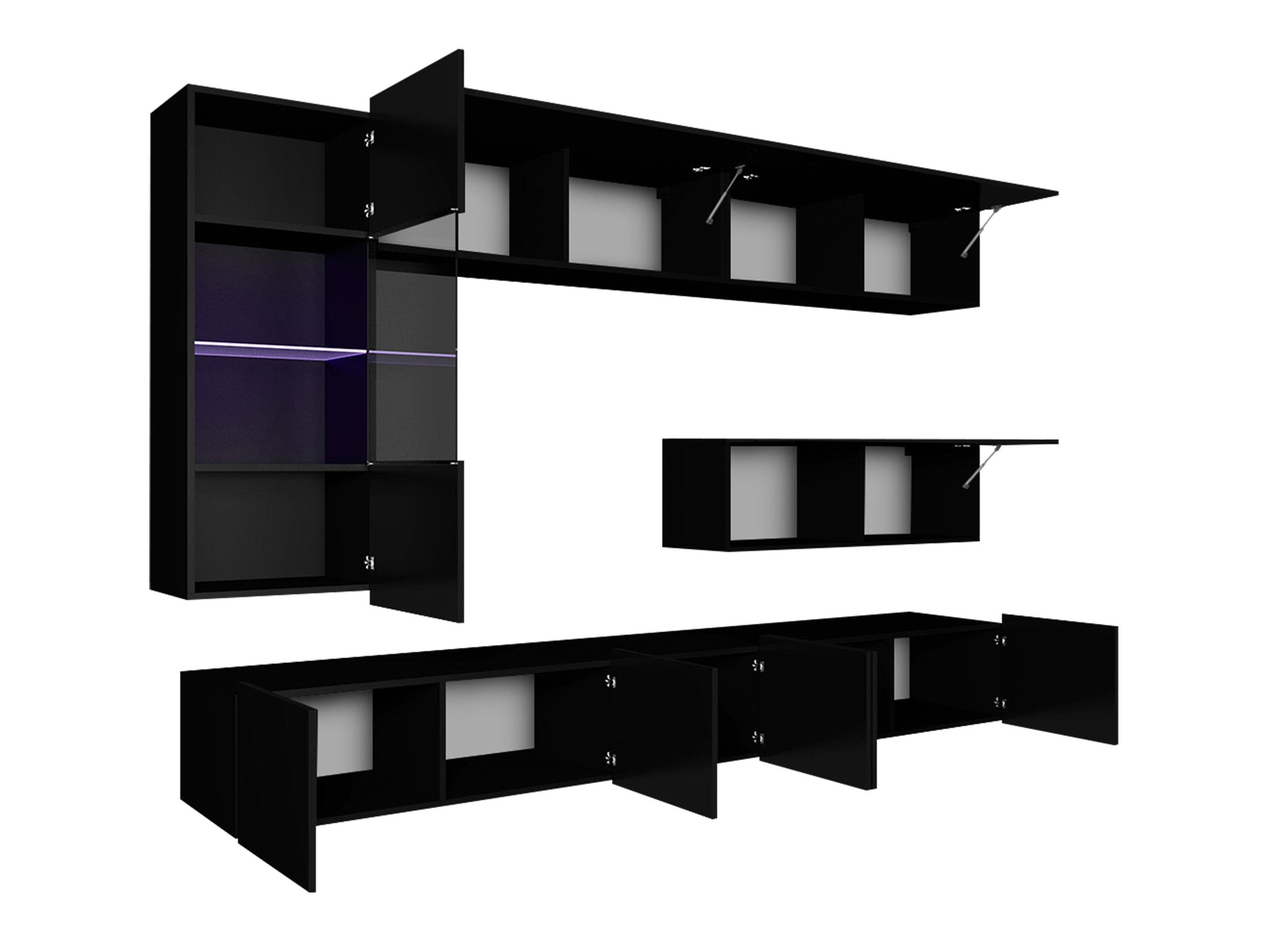 Woonkamerset Remus IV (Wit + Glanzend wit)