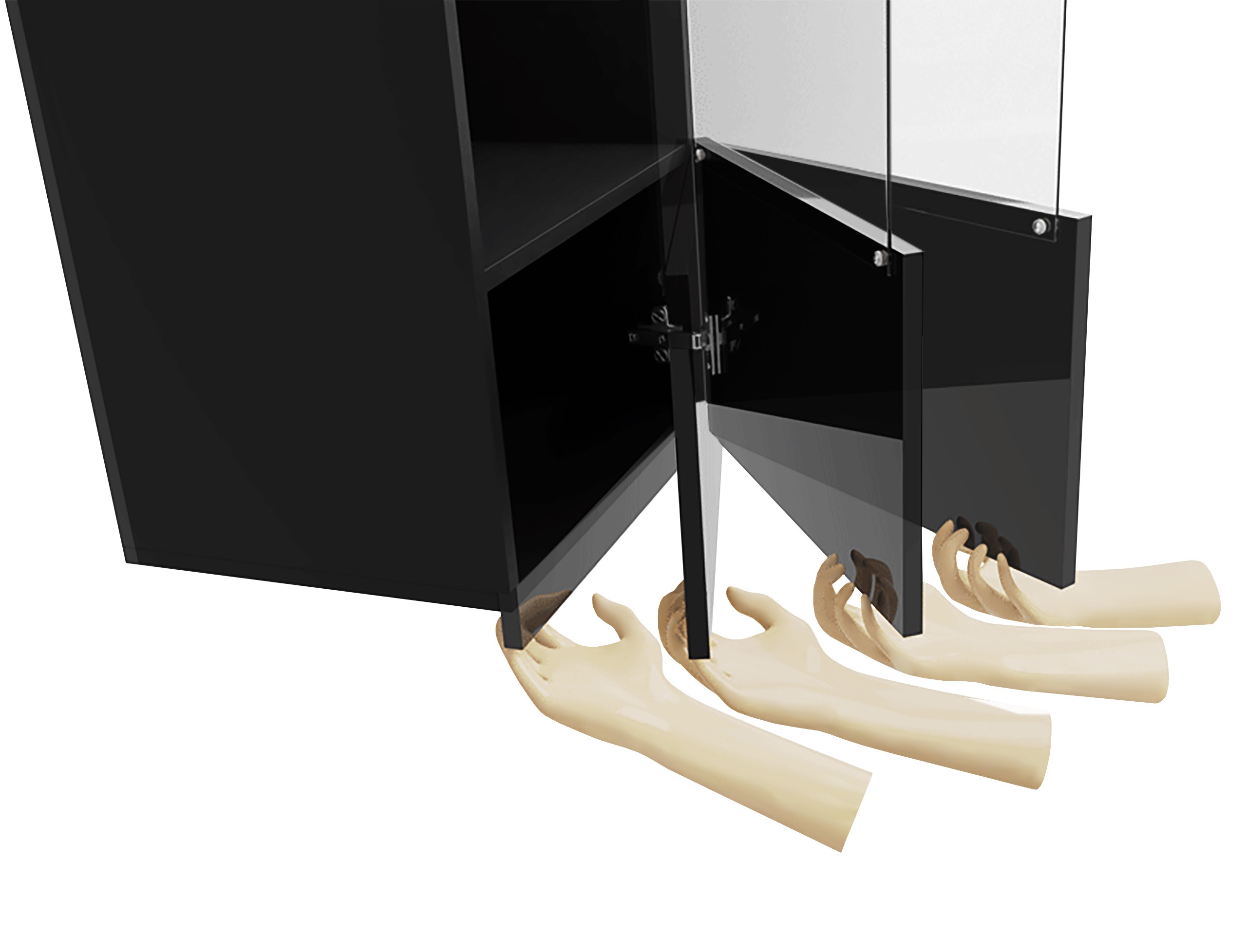 Wandkast Remus III (Wit + Glanzend wit)