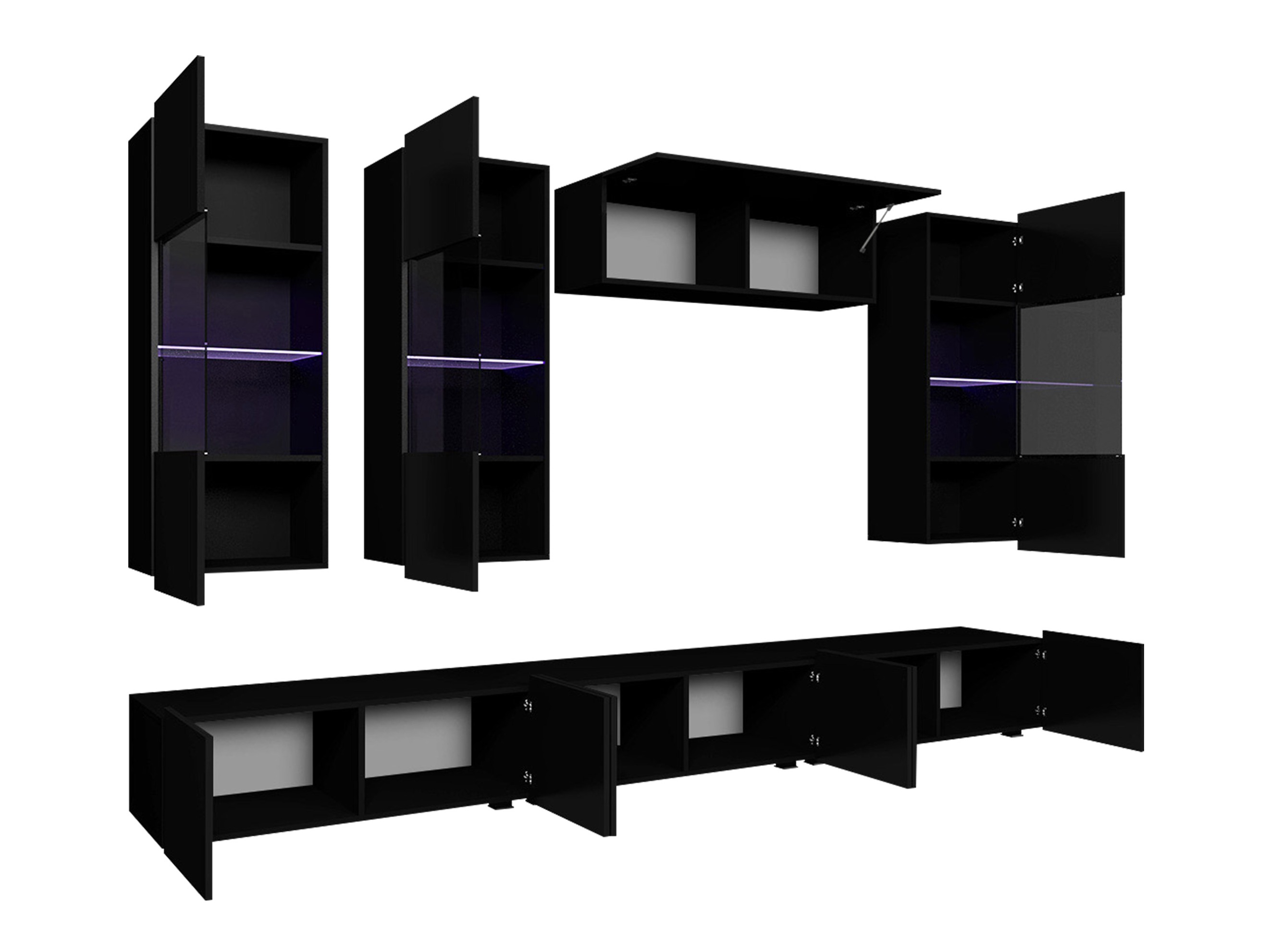 Woonkamerset Tivdalu 121 (Wit + Glanzend wit)