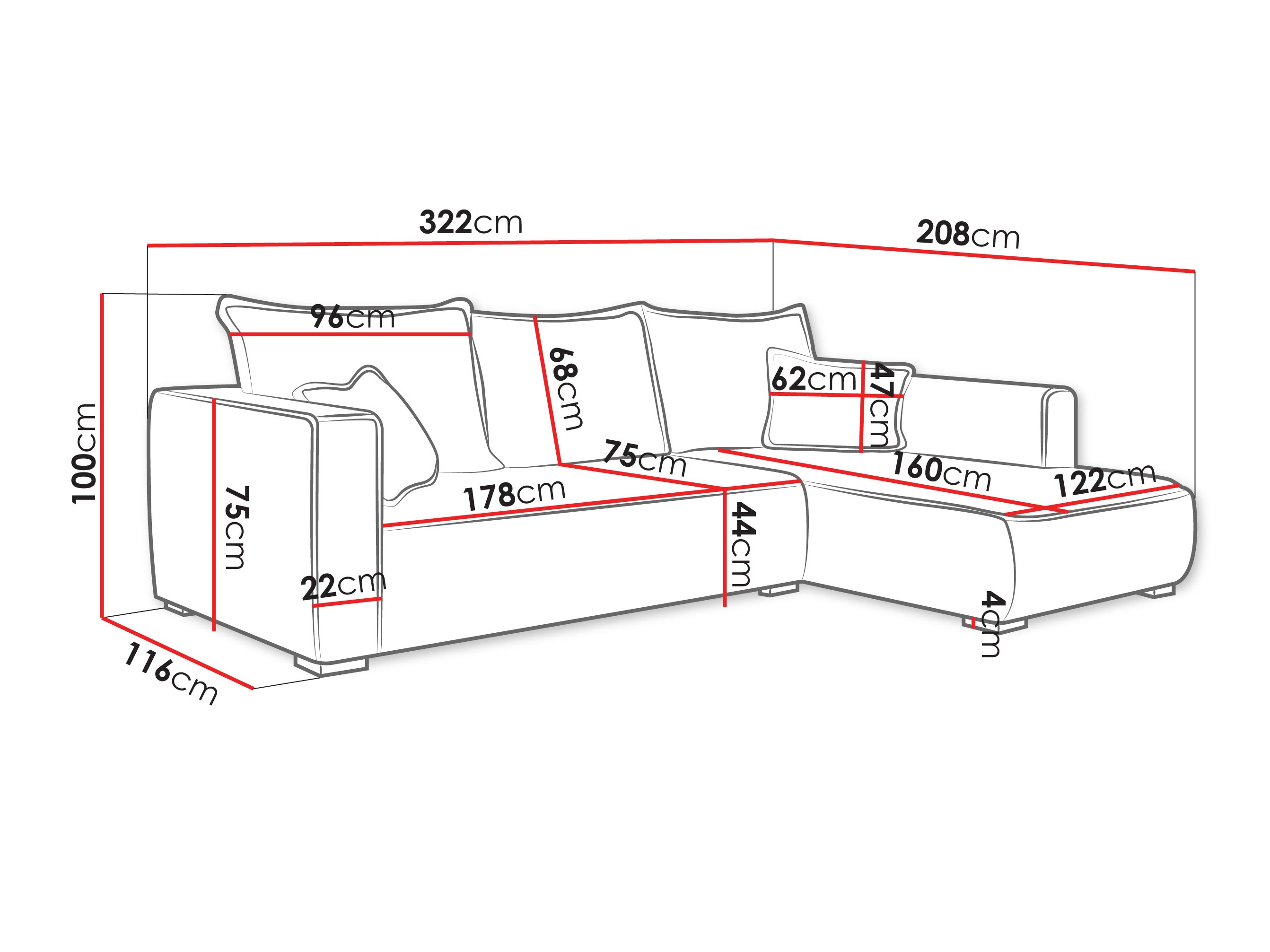 Hoekbank TrendyNest 125 (Tilia 85)