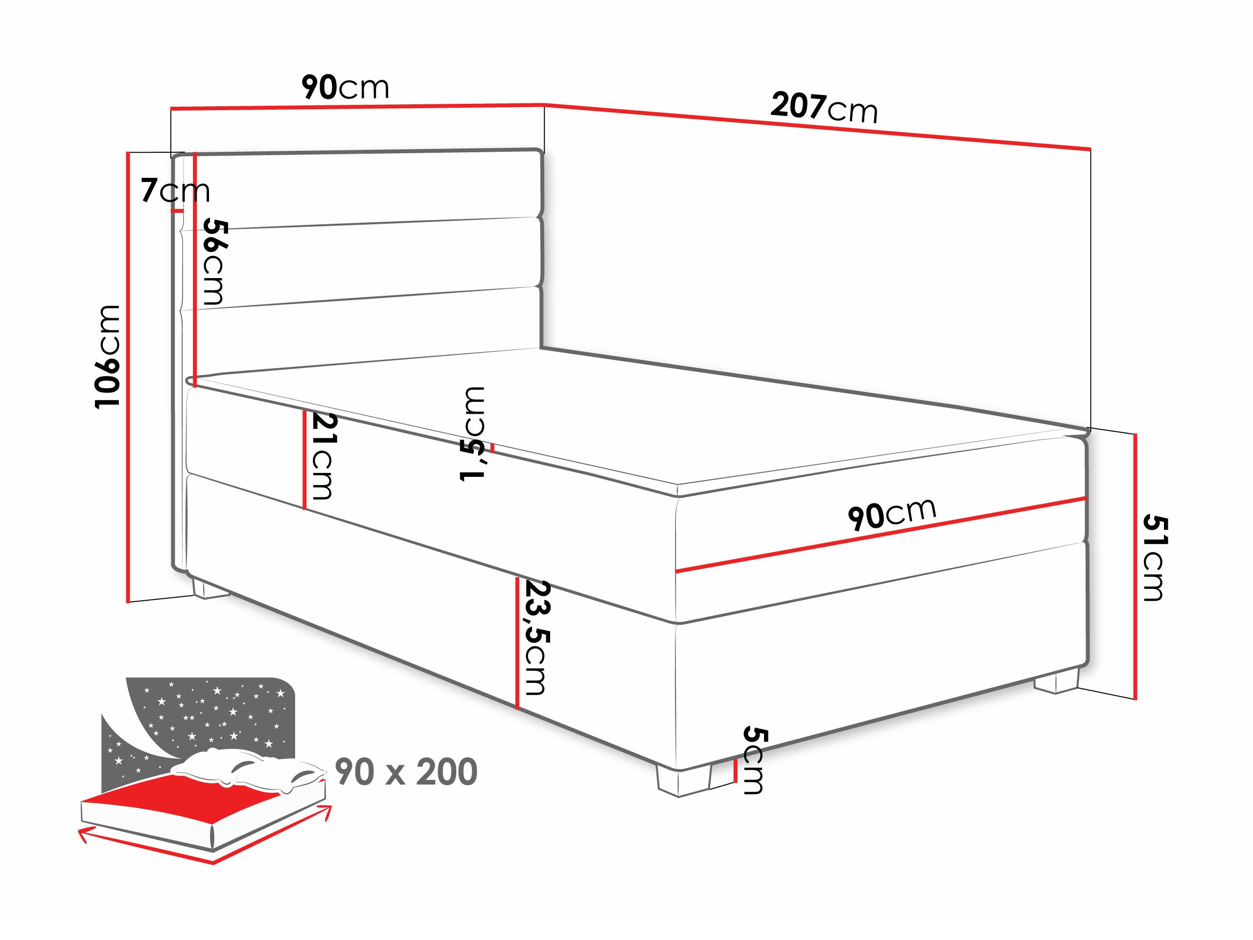 Boxspring Delphio (Manila 14)