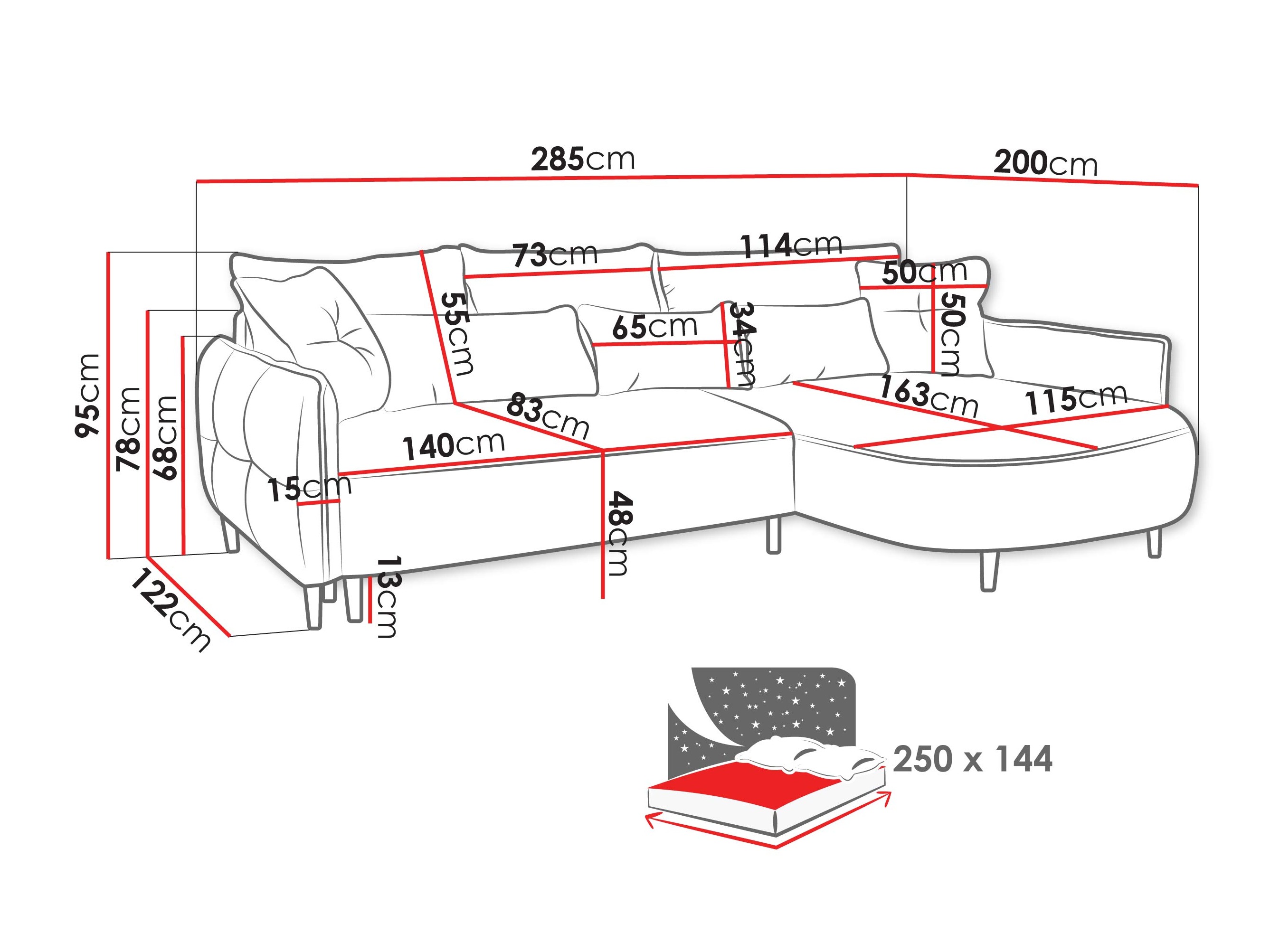 Hoekbank TrendyNest Prunal (Glow 01)