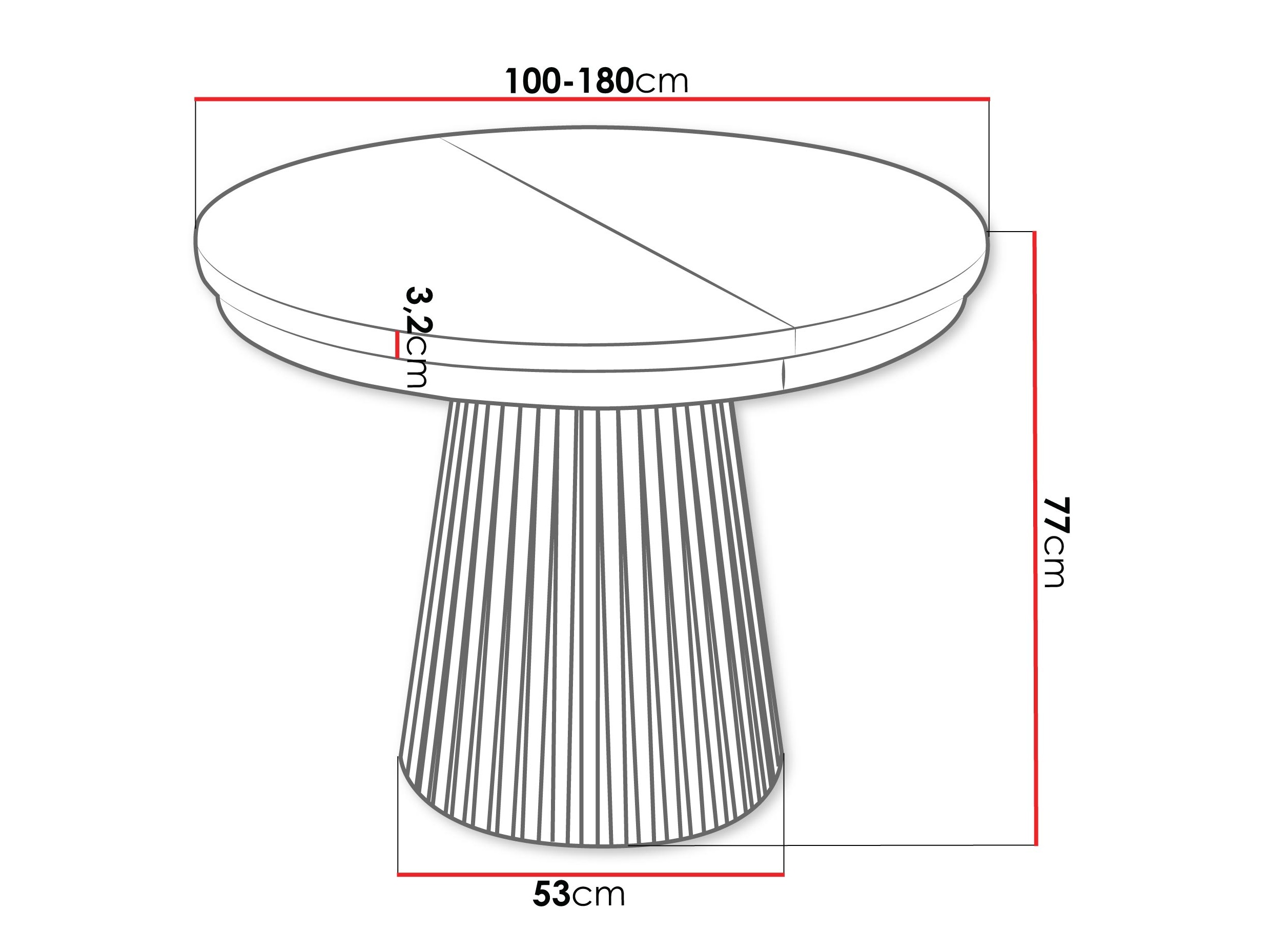 Tafel Stanton 150 (Zwart)