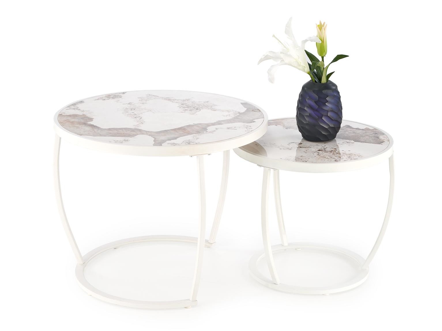 Salontafel set Houston 1658 (Wit + Wit marmer)
