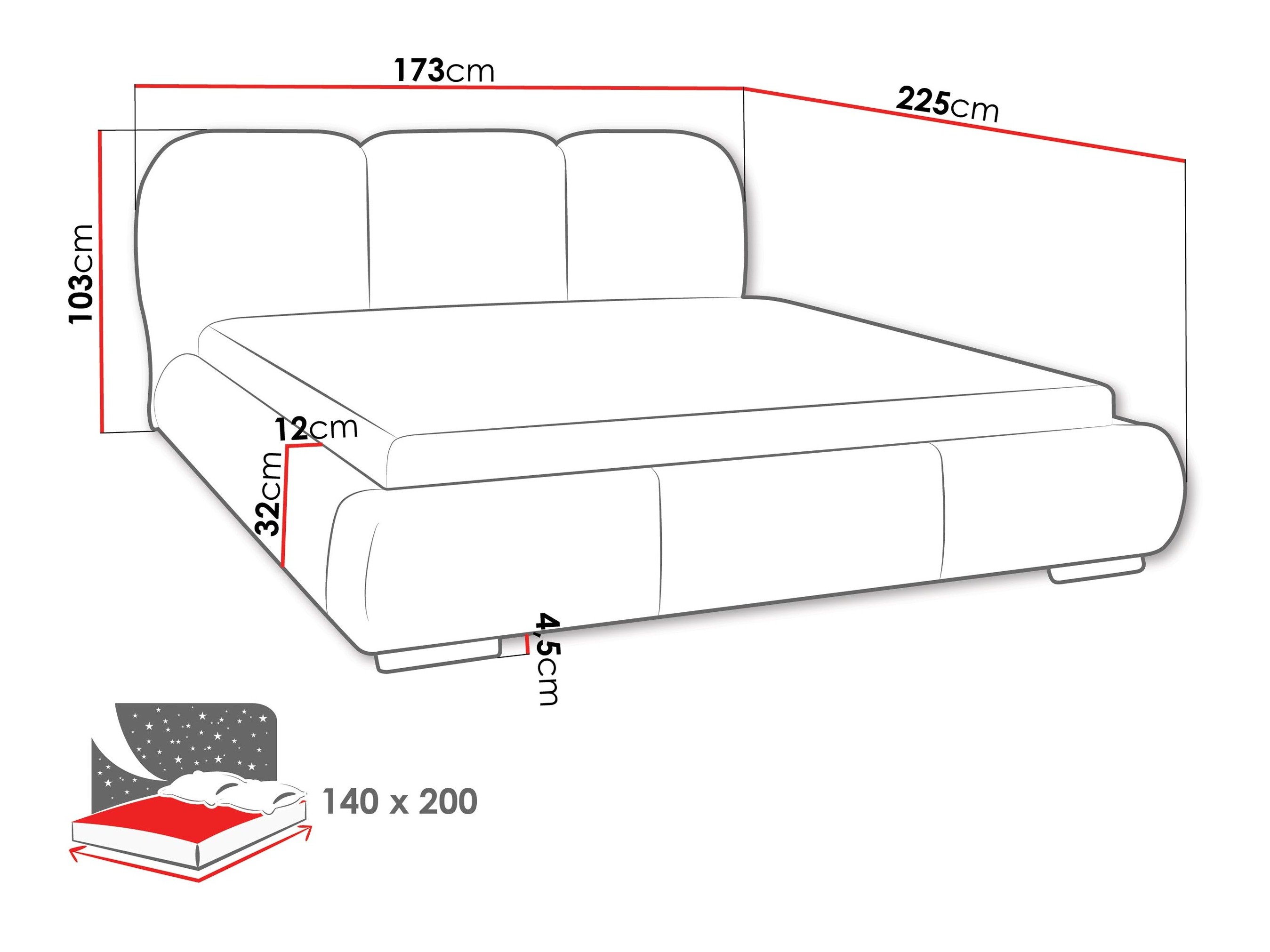 Bed TrendyNest Navium (Coral 45)