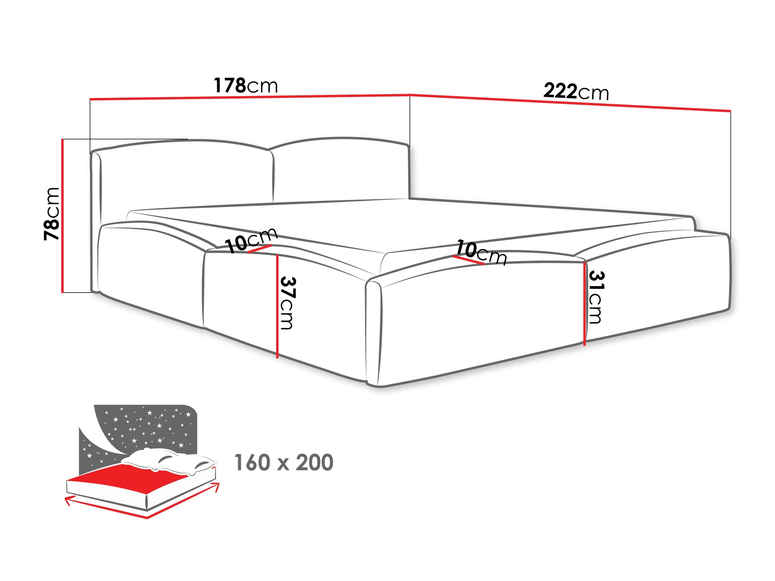 Bed TrendyNest Titis (Lumo 40)