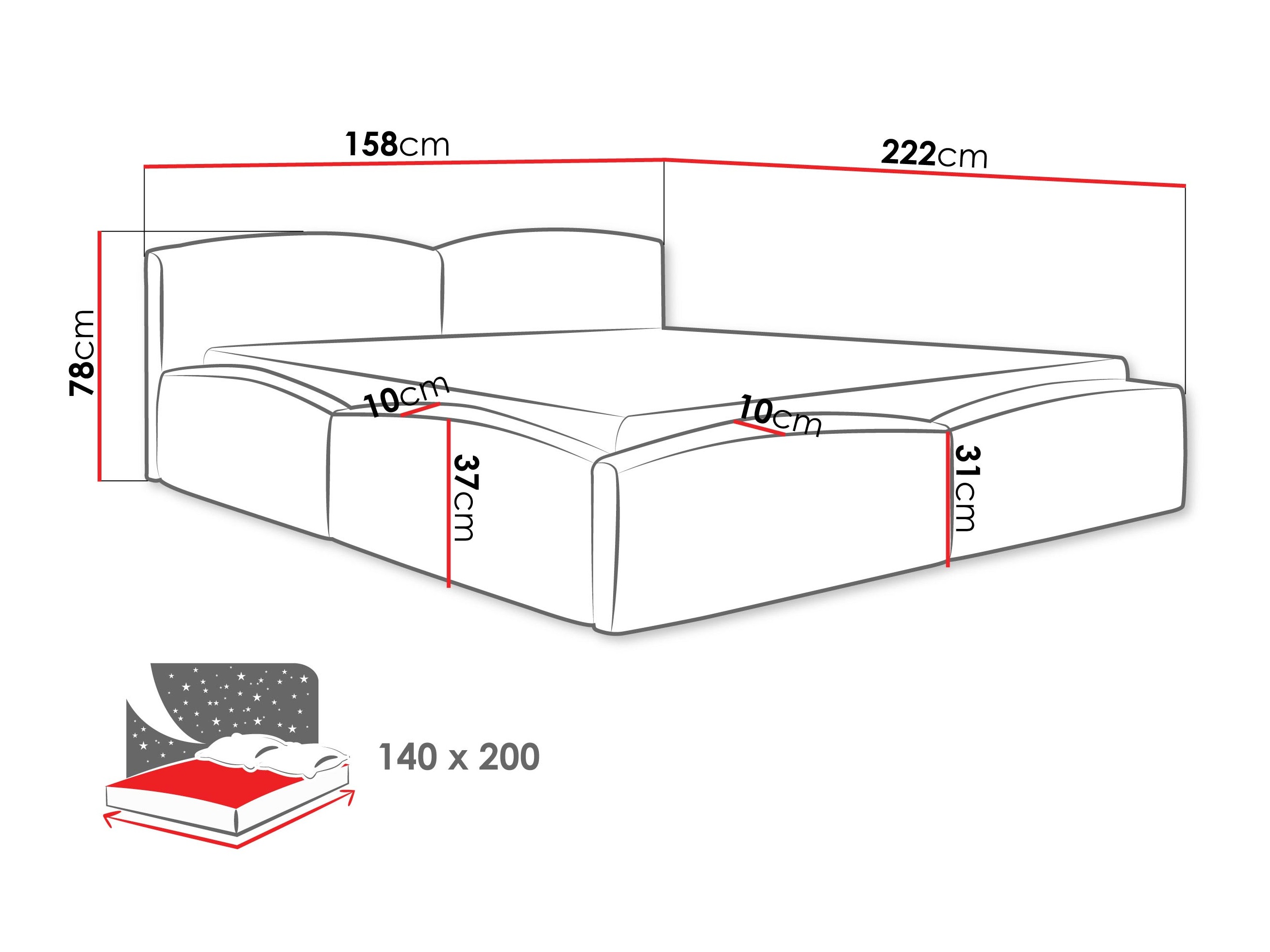 Bed TrendyNest Titis (Lumo 65)