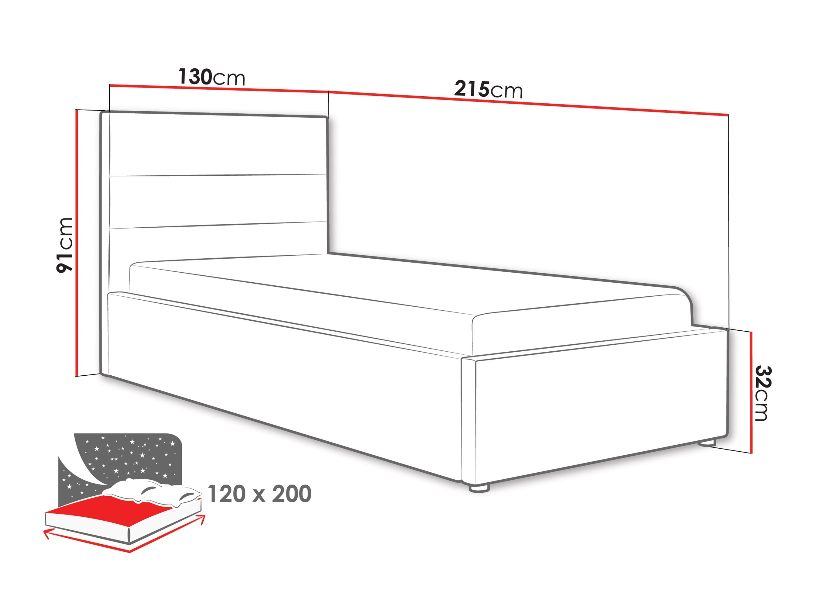Bed Comfivo Fabos II (Hlr 19)